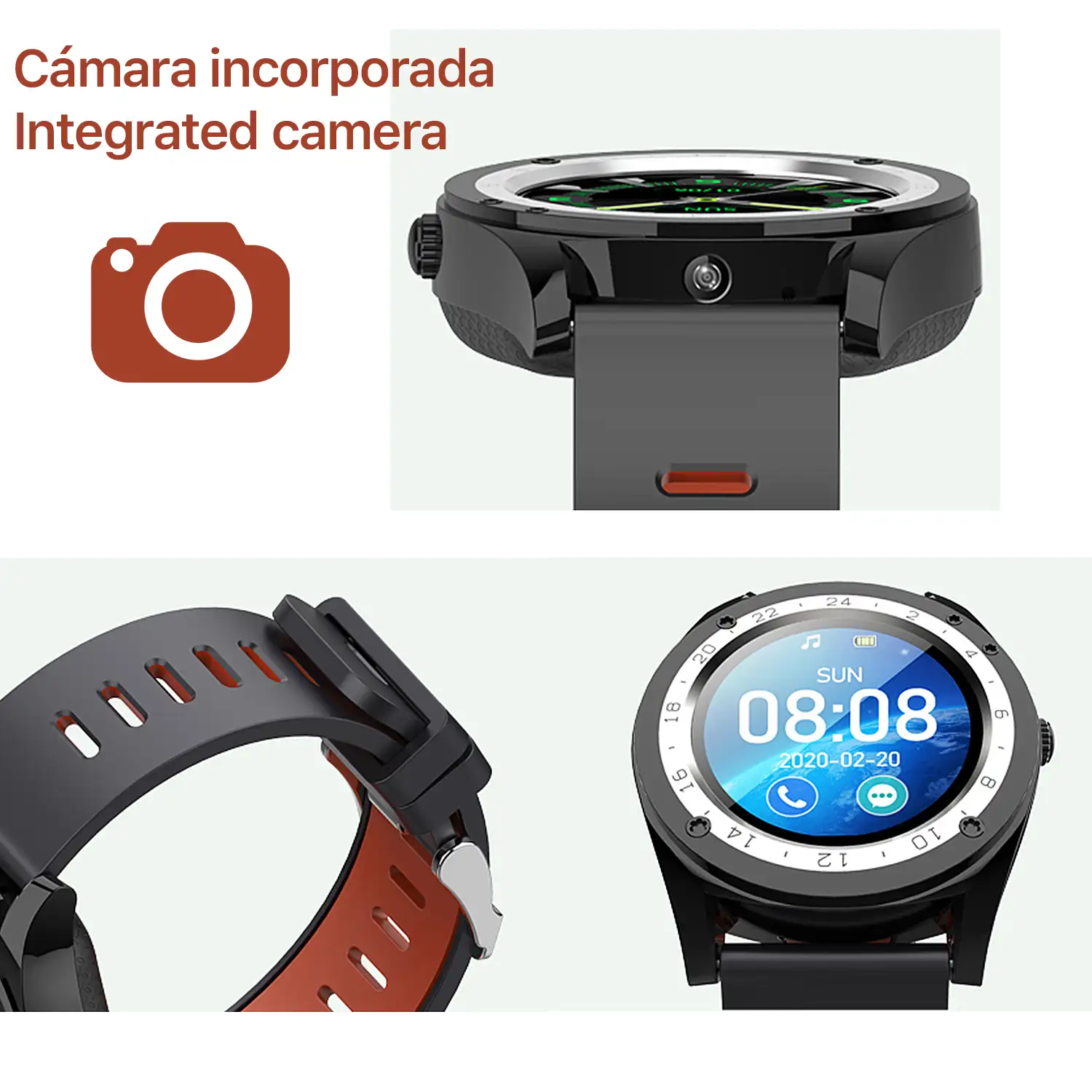 Smartwatch M10 multifunción con podómetro, aviso de llamadas, notificaciones. App para Android. Opción de SIM y micro SD.