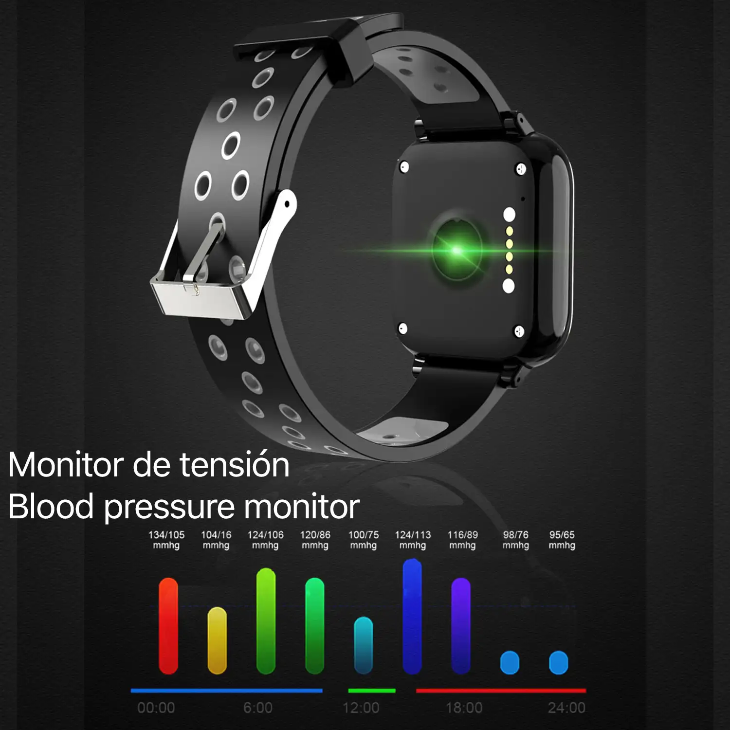 Smartwatch M6 con auriculares TWS integrados. Monitor de tensión y O2 en sangre. Notificaciones de Apps.