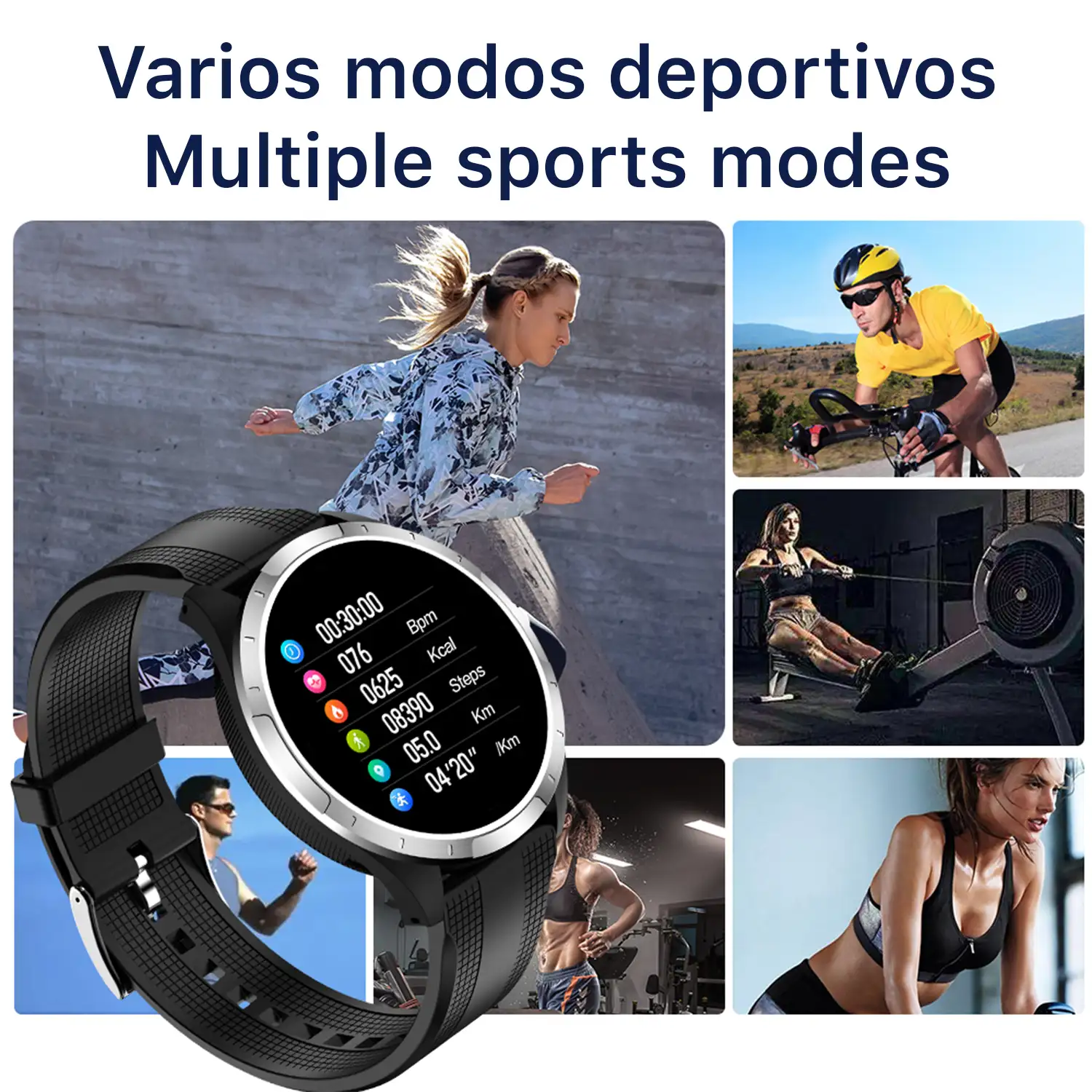 Smartwatch X3 con monitor de tensión y O2 en sangre. Incluye banda para pecho. Informe VFC y ECG 24 horas.