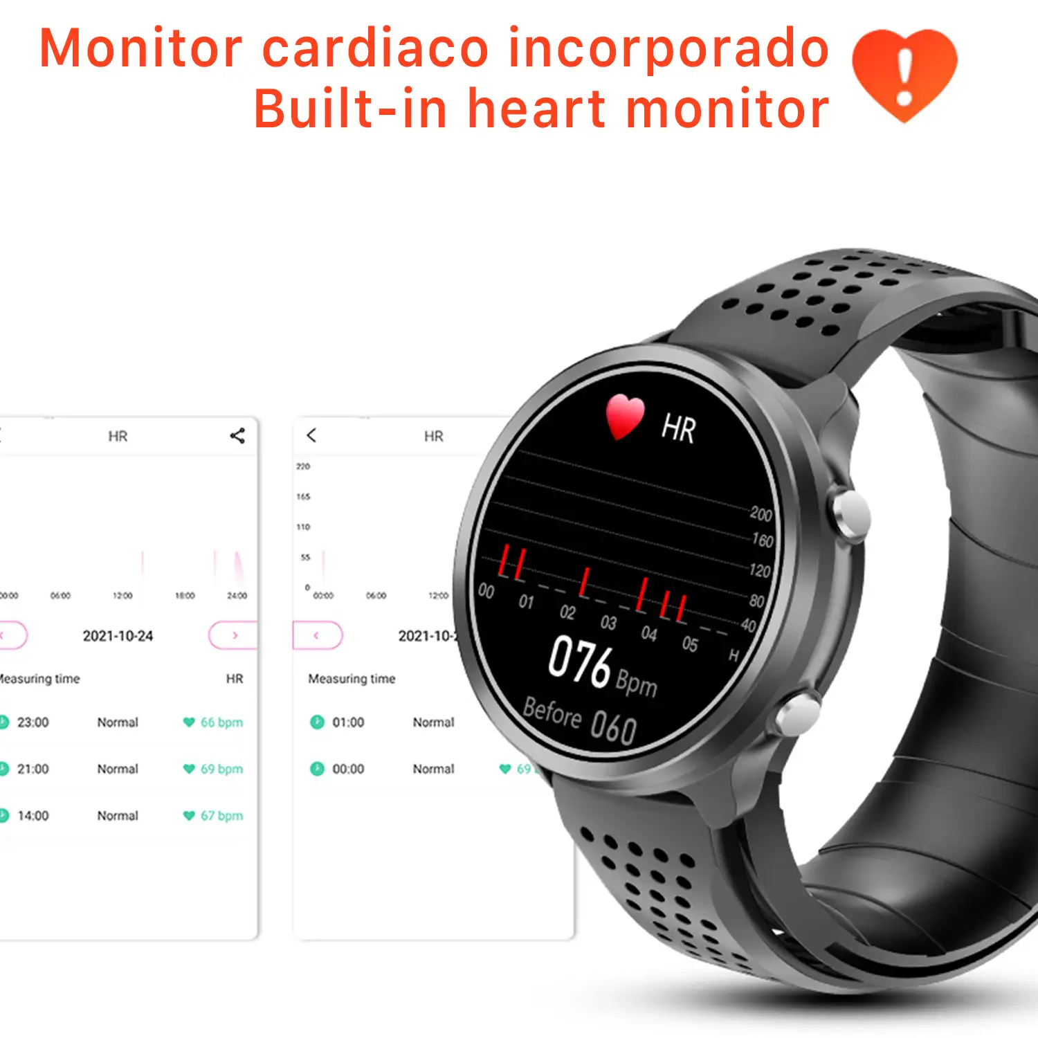 Smartwatch P30 con bomba de aire y balón prueba de presión arterial real. Termómetro corporal, frecuencia respiratoria.