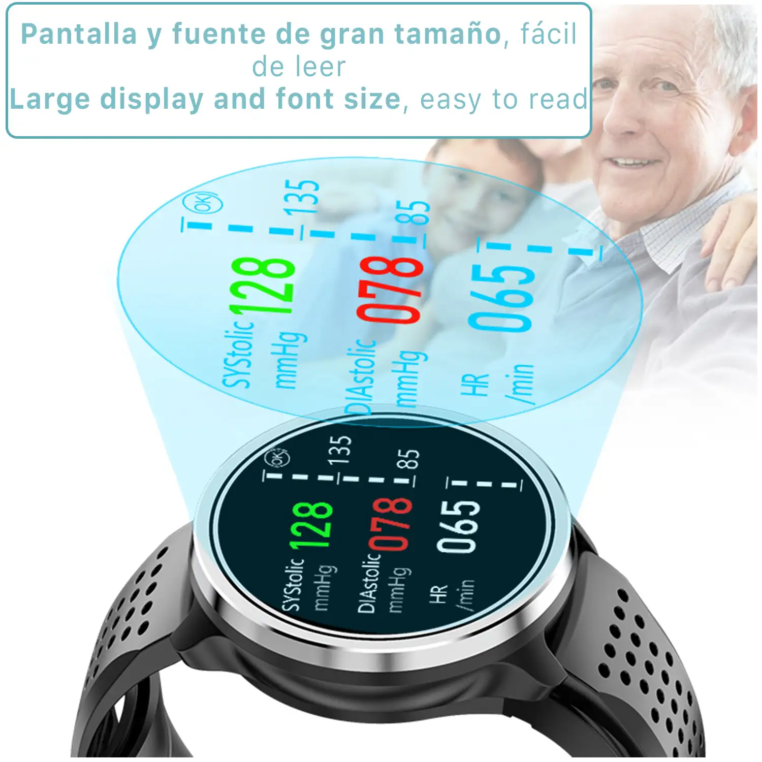 Smartwatch P30 con bomba de aire y balon prueba de presion arterial real. Termometro corporal frecuencia