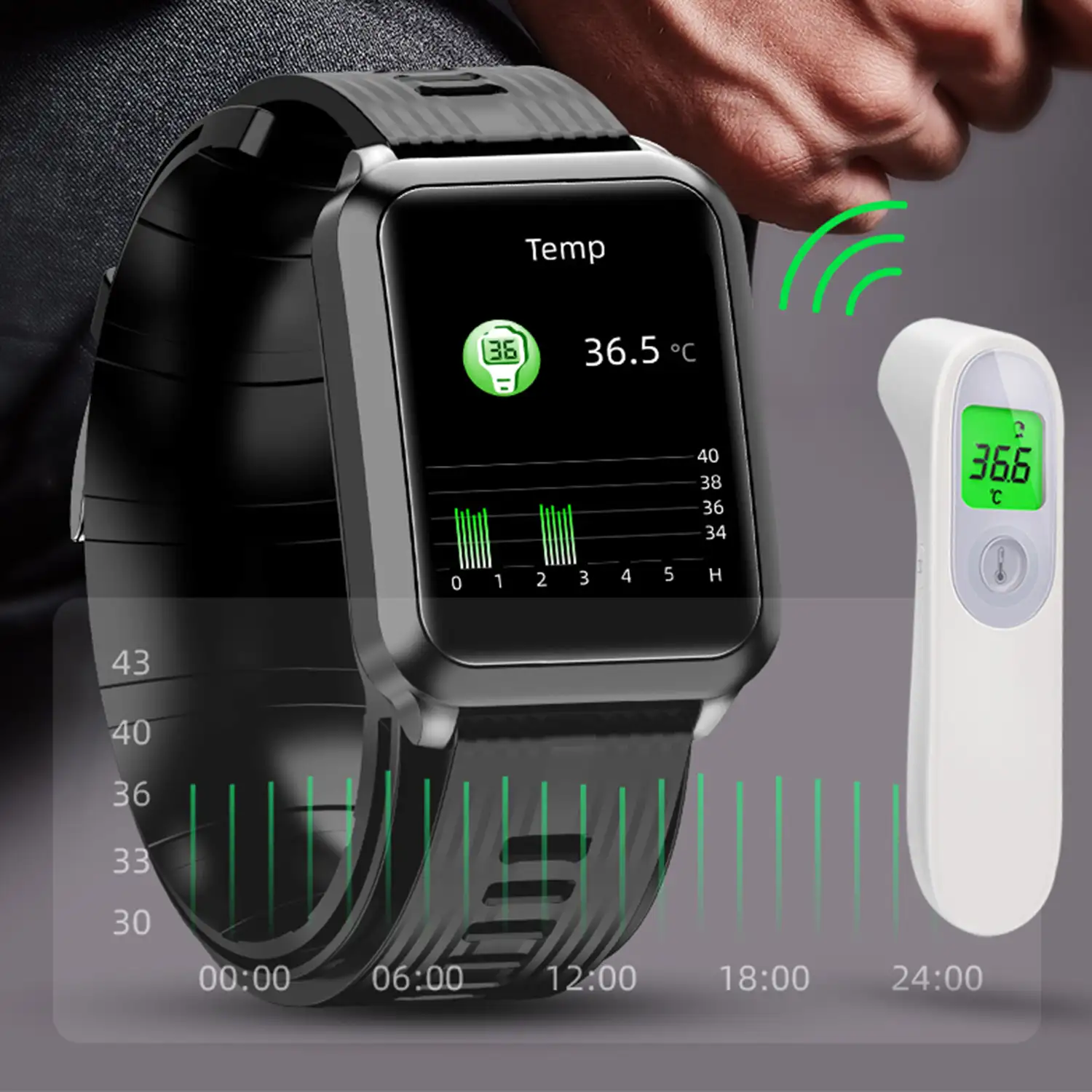 Smartwatch P60 con bomba de aire y bal n prueba de presi n