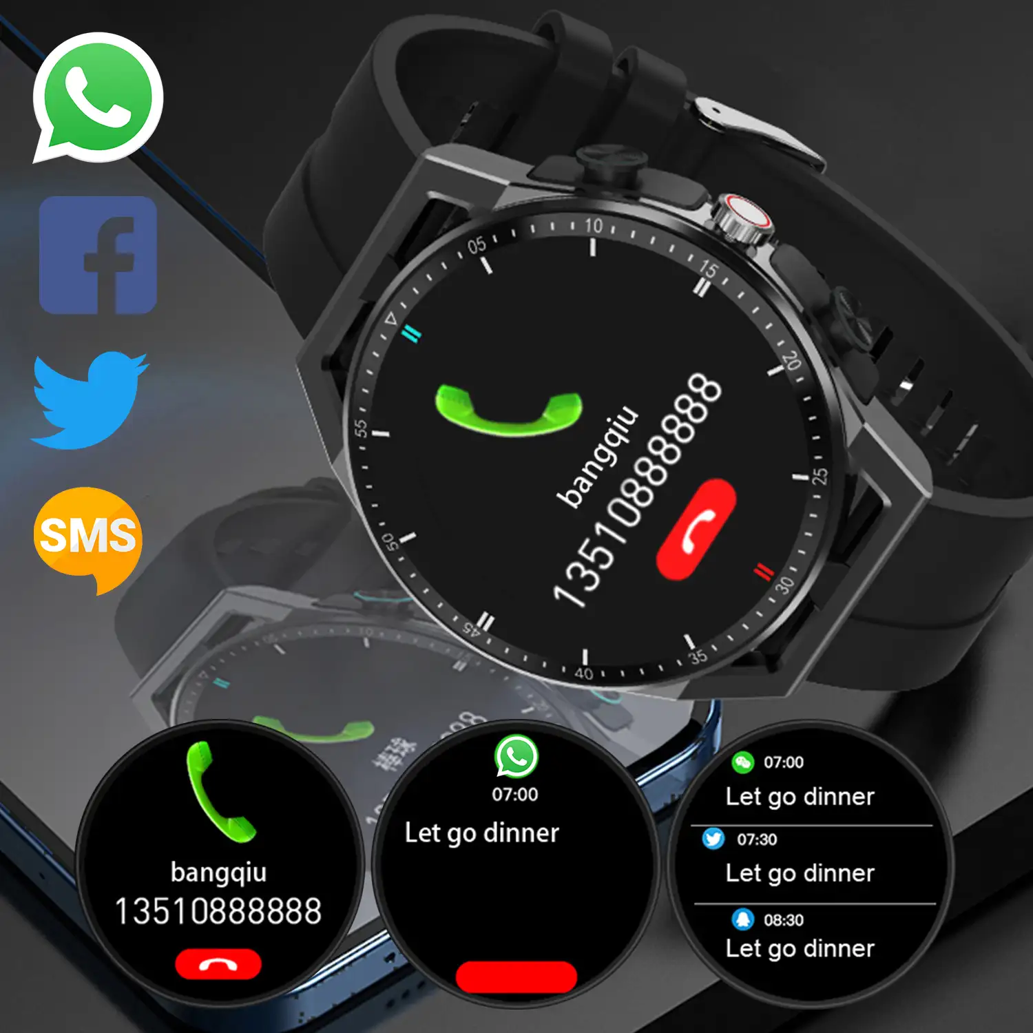 Smartwatch T120 con auriculares TWS integrados. Monitor cardiaco, de tensión y O2 en sangre, varios modos deportivos.