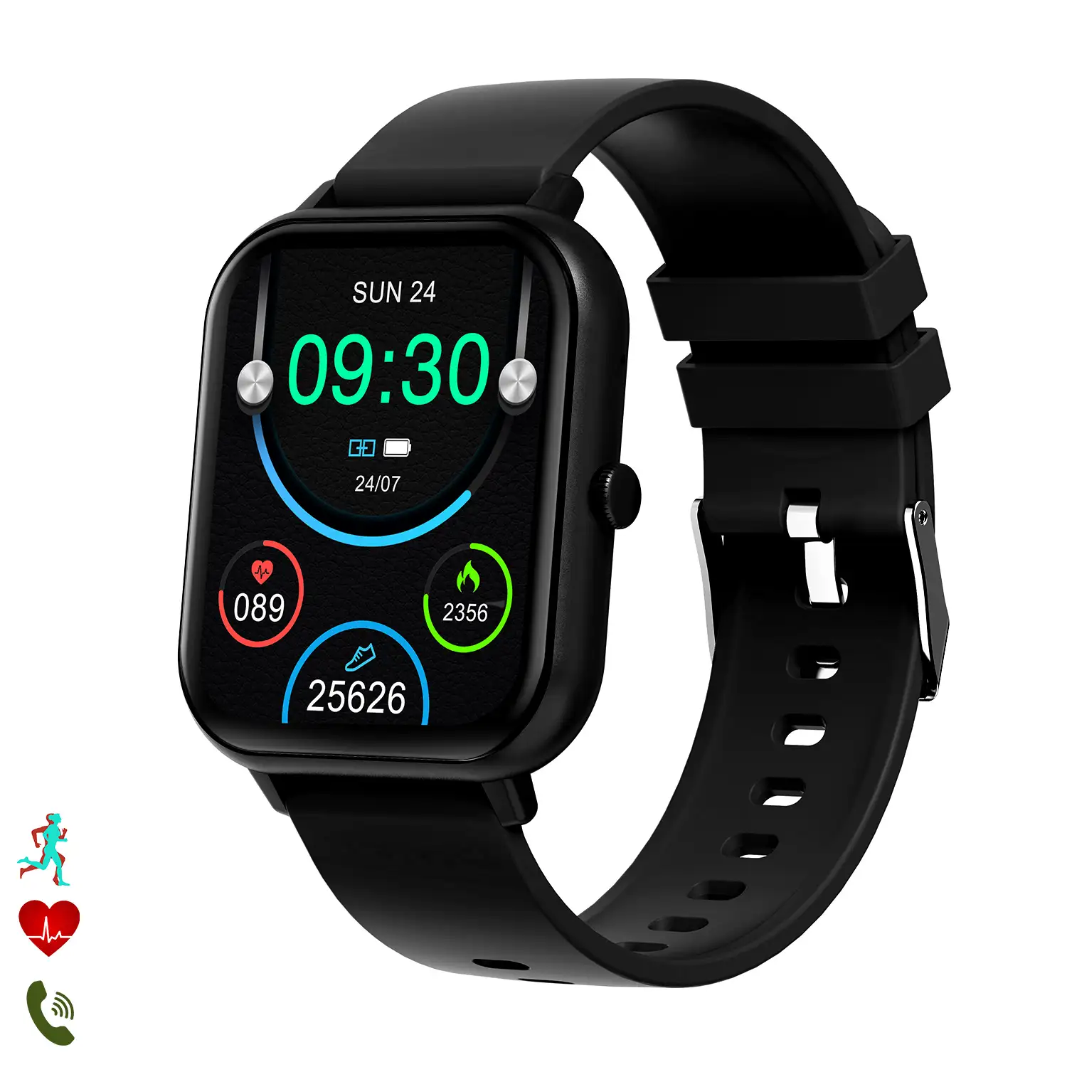 Smartwatch ZL54C con pantalla de 1,8 HR, monitor de tensión y de O2. Sumergible, varios modos deportivos, notificaciones de apps.