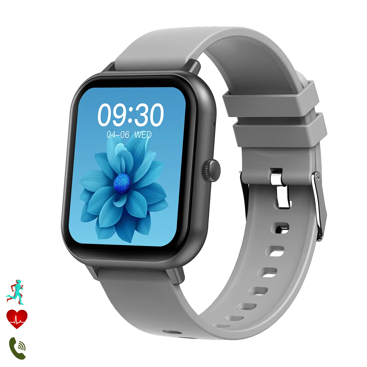 Smartwatch ZL54C con pantalla de 1,8 HR, monitor de tensión y de O2. Sumergible, varios modos deportivos, notificaciones de apps.