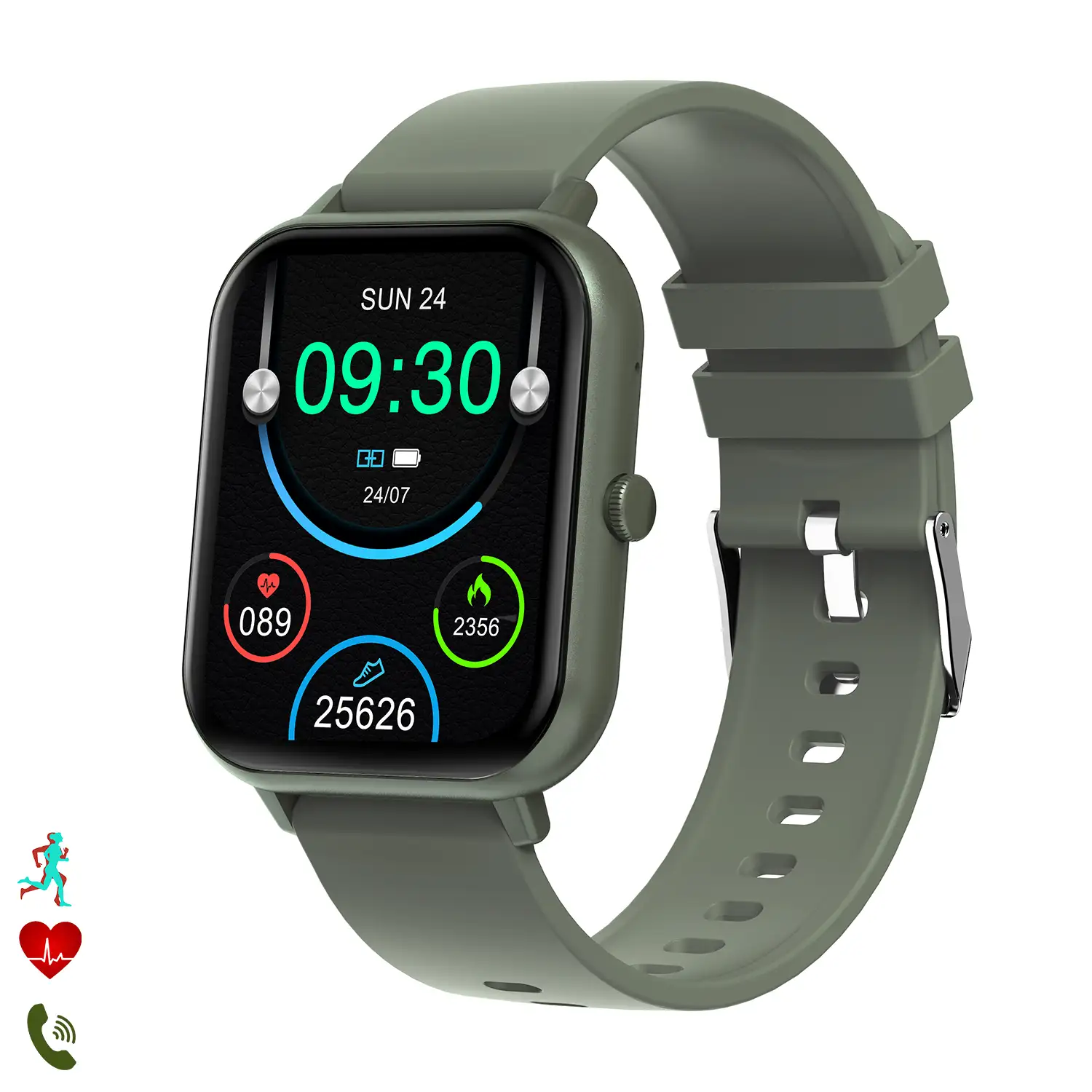 Smartwatch ZL54C con pantalla de 1,8 HR, monitor de tensión y de O2. Sumergible, varios modos deportivos, notificaciones de apps.