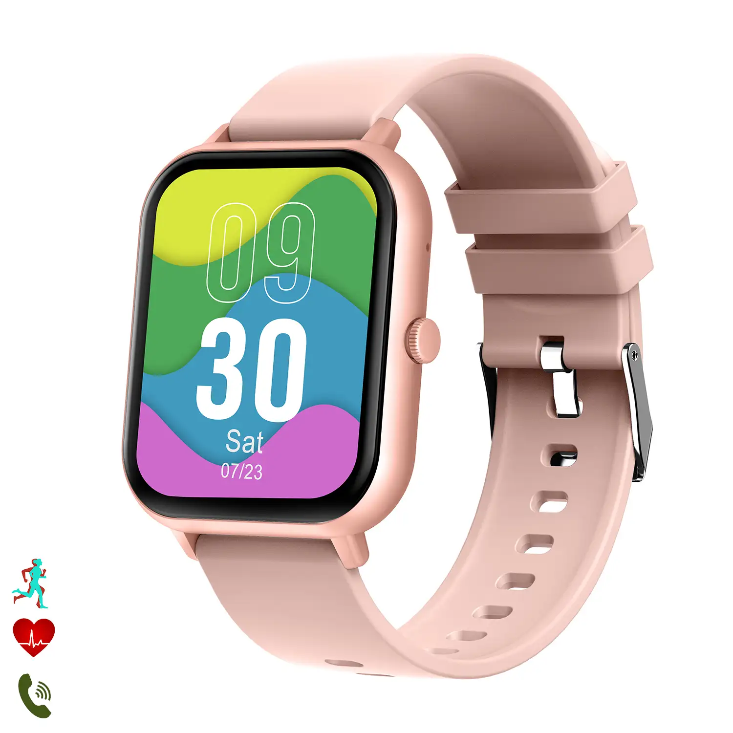 Smartwatch ZL54C con pantalla de 1,8 HR, monitor de tensión y de O2. Sumergible, varios modos deportivos, notificaciones de apps.