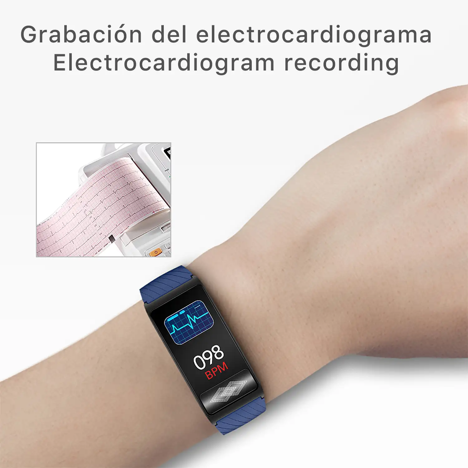 Smartwatch P10 con monitor de tensión y O2 en sangre. Incluye banda para pecho. Informe VFC y ECG 24 horas.