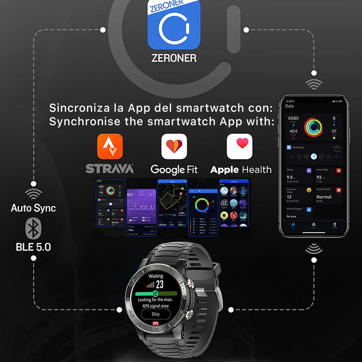 Smartwatch store gps sumergible