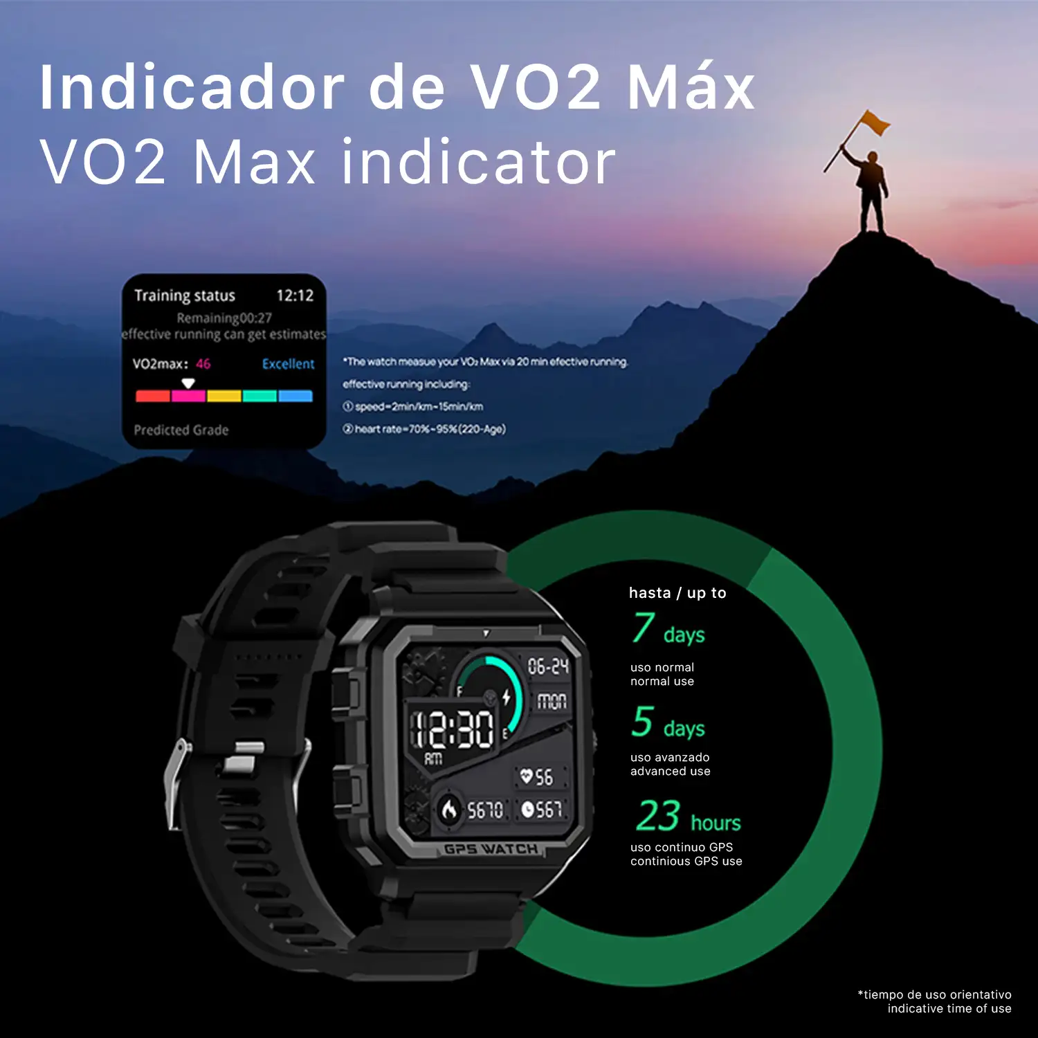 Smartwatch gps reloj inteligente sumergible ritmo cardiaco online