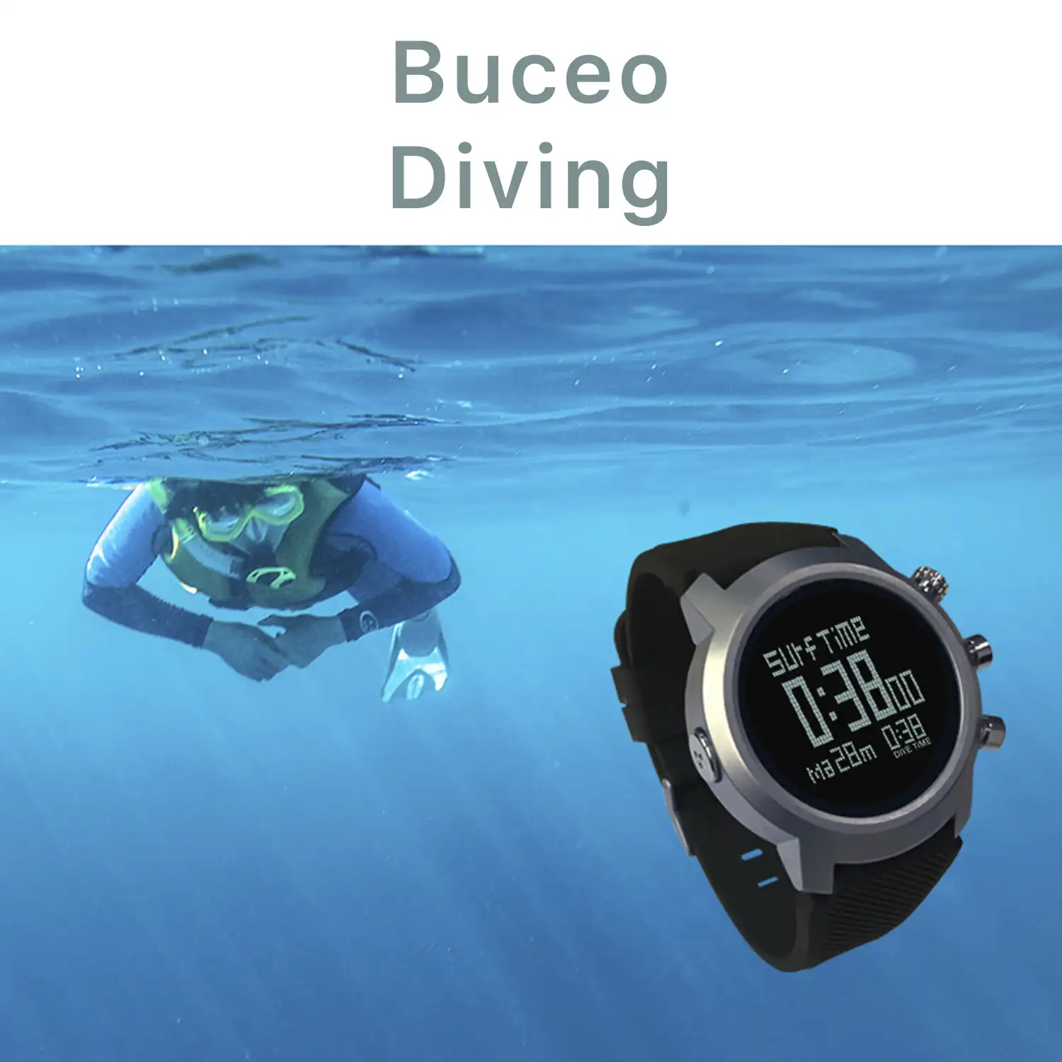 Reloj FR778 con modo buceo: tiempo, profundidad, temperatura del agua, etc. Barómetro, altímetro, brújula. Sumergible 50m. Pantalla táctil.