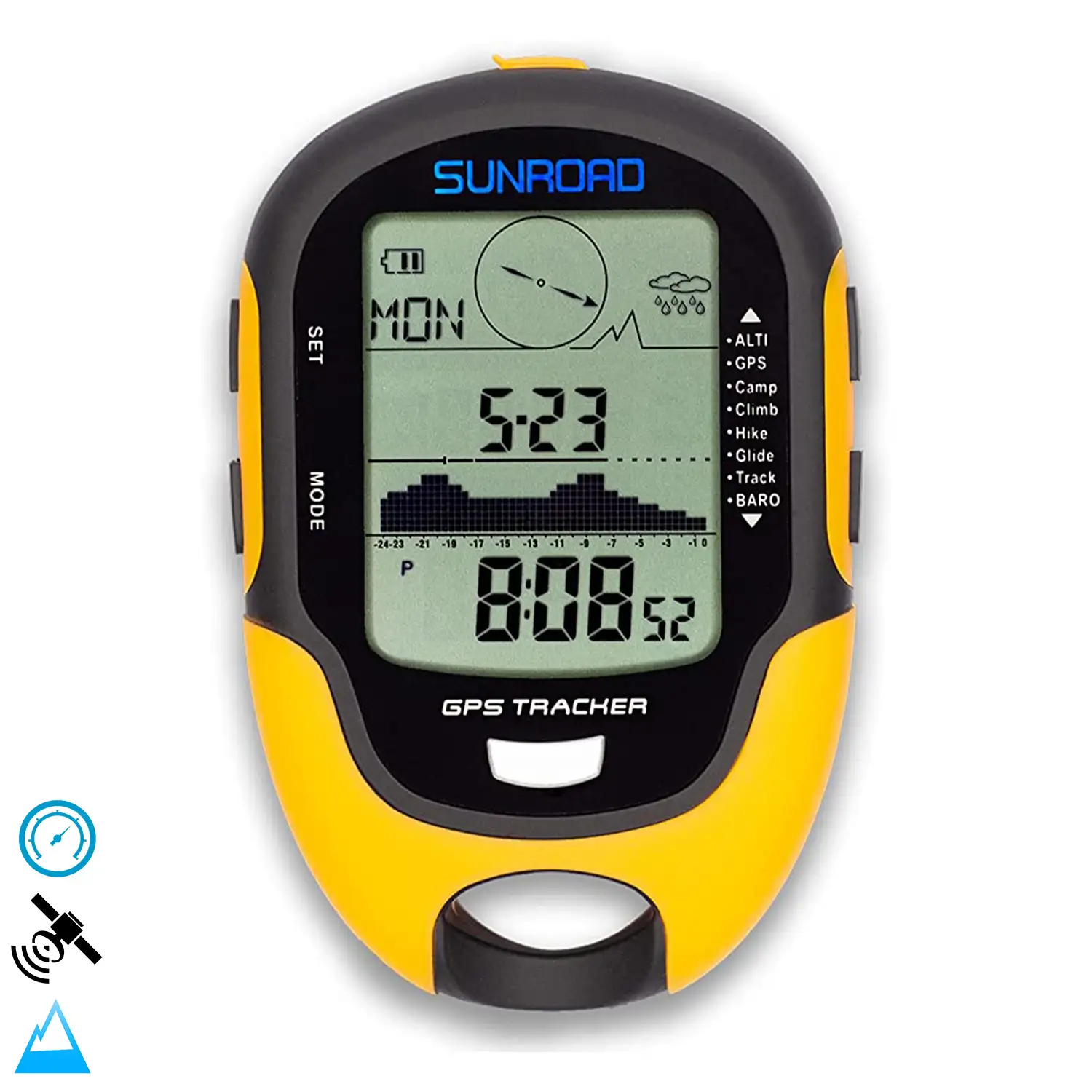 Altímetro digital multifunción con GPS FR510. Doble sistema de navegación. Brújula digital de 16 direcciones. Temperatura, higrómetro.