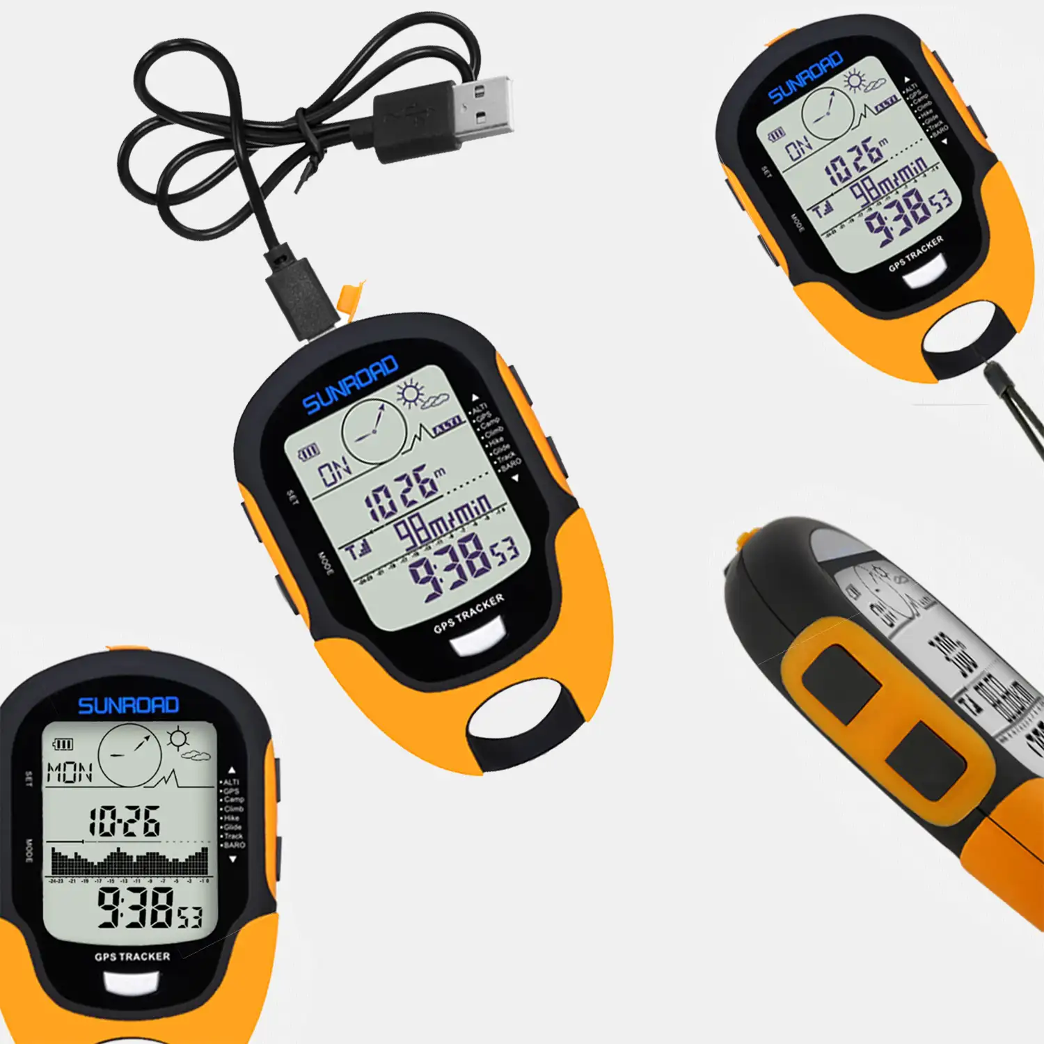 Altímetro digital multifunción con GPS FR510. Doble sistema de navegación. Brújula digital de 16 direcciones. Temperatura, higrómetro.