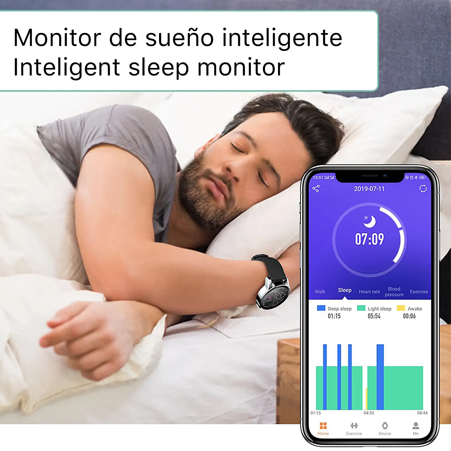 Smartwatch T36 con mecanismo tradicional de cuarzo + pantalla digital a color y funciones avanzadas.