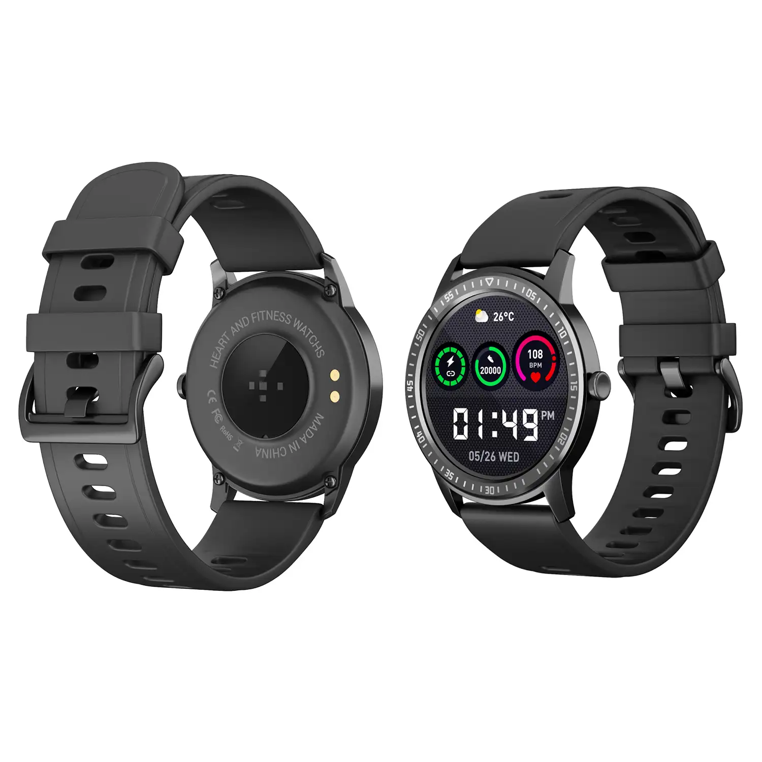 Smartwatch Q669 con monitor de tensión y de O2 en sangre.Batería de larga duración, varios modos deportivos, notificaciones de apps.