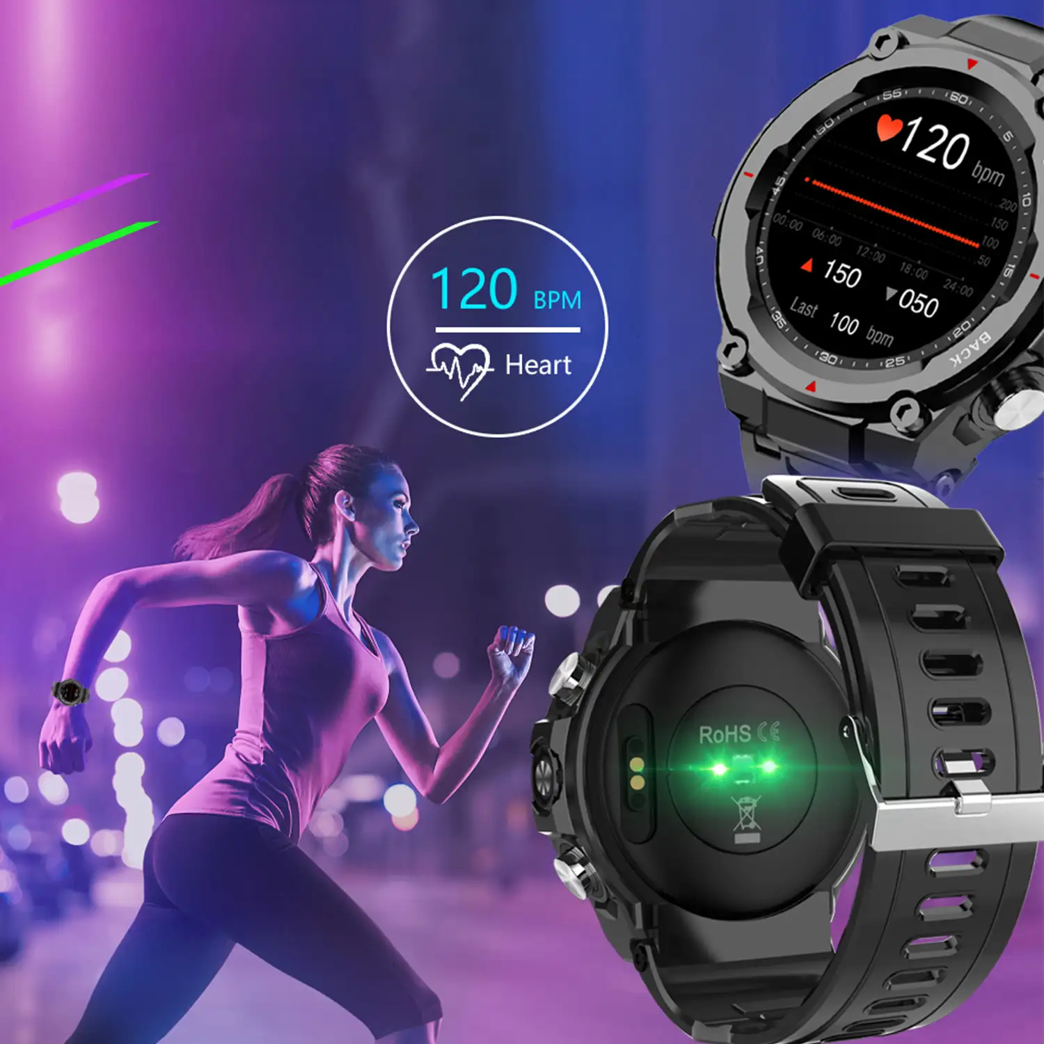 Smartwatch gps reloj inteligente sumergible ritmo cardiaco shop