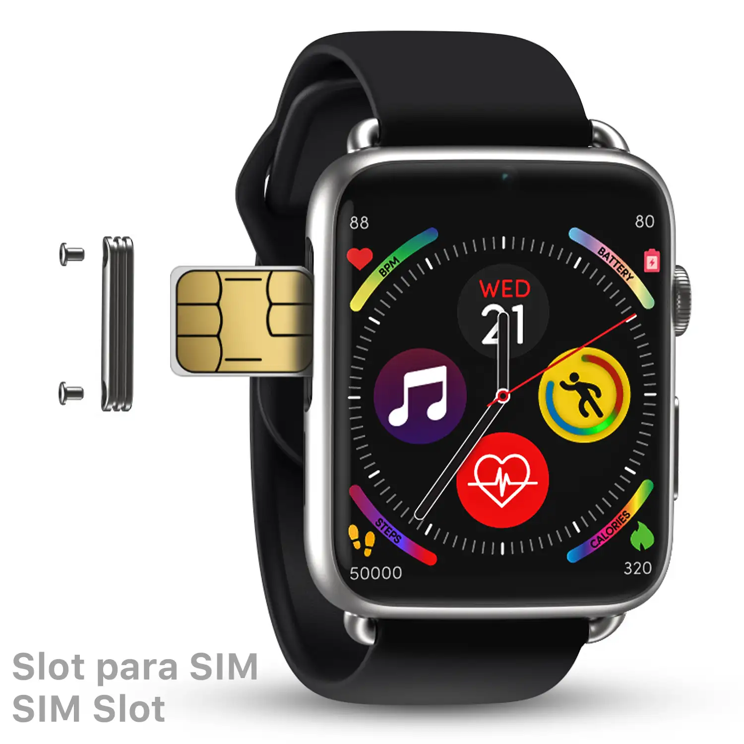 Smartwatch Phone M20-C 4G con SO Android 9.1, Quad Core, Wifi, GPS. Cámara de 5mpx incorporada. 1+16GB de memoria interna.