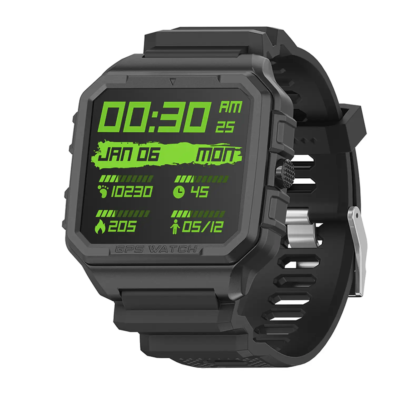 Smartwatch Alpha Pro con GPS, monitor cardiaco. Varios modos deportivos, notificaciones de apps.