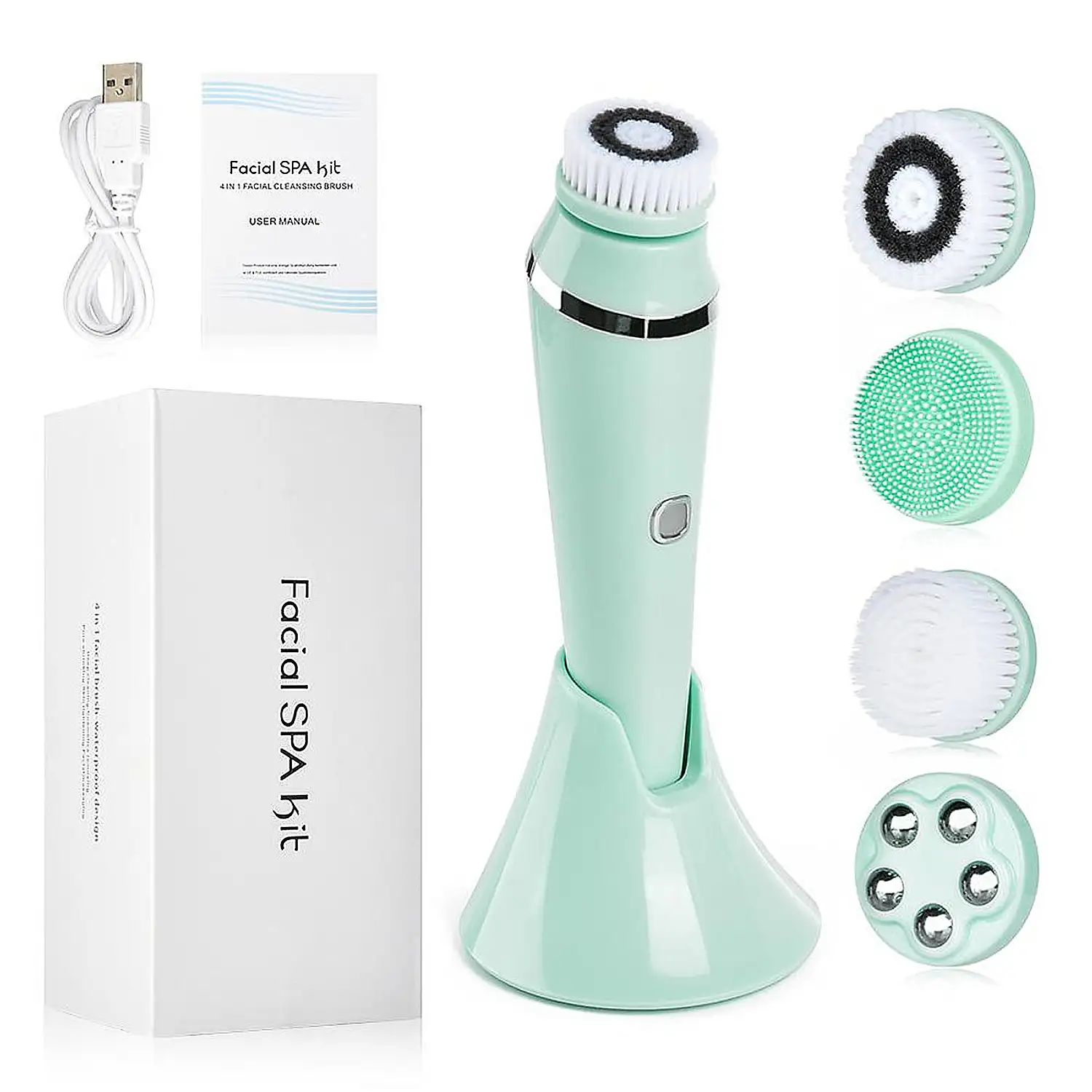 Instrumento de belleza 4 en 1. Cepillo de limpieza facial avanzado.