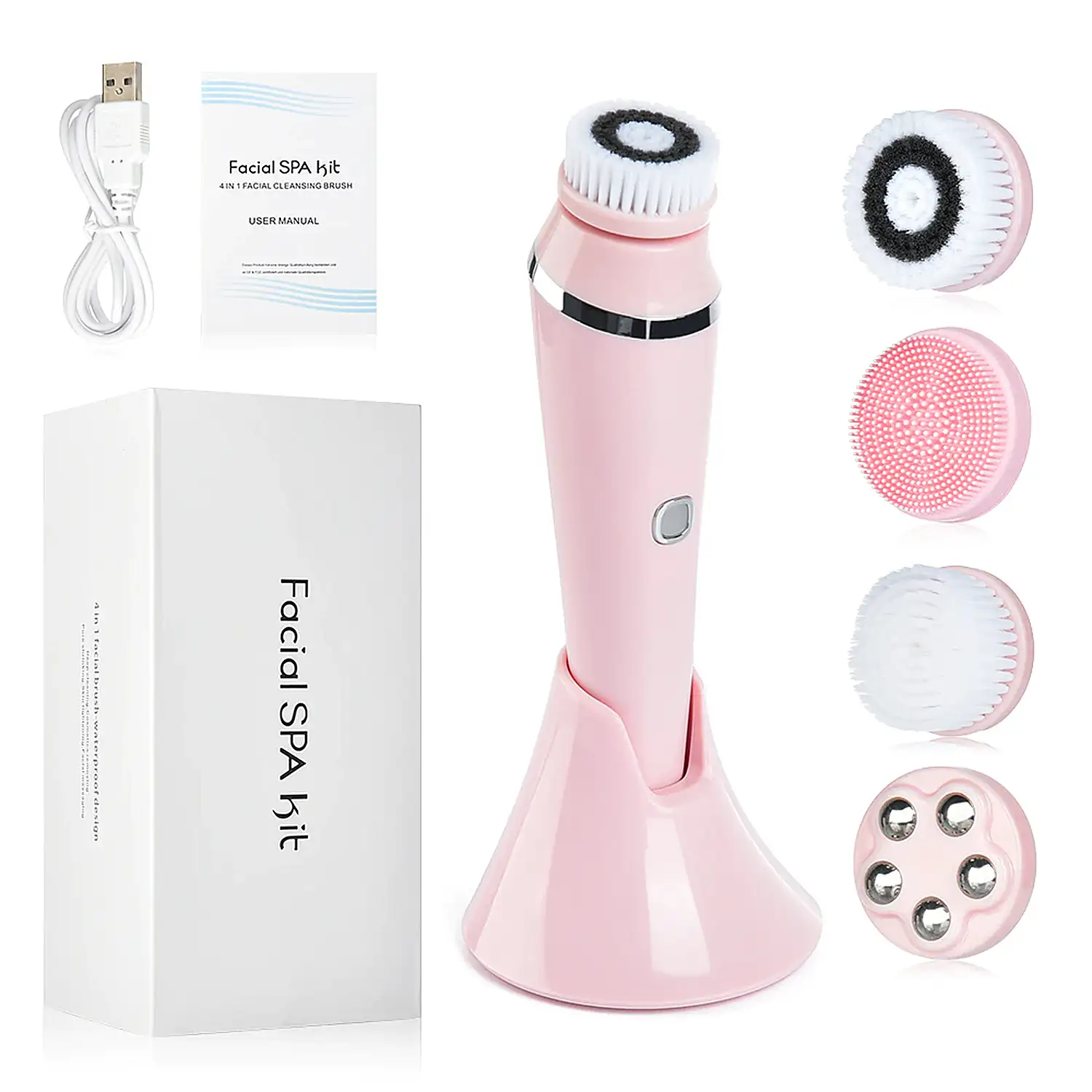 Instrumento de belleza 4 en 1. Cepillo de limpieza facial avanzado.