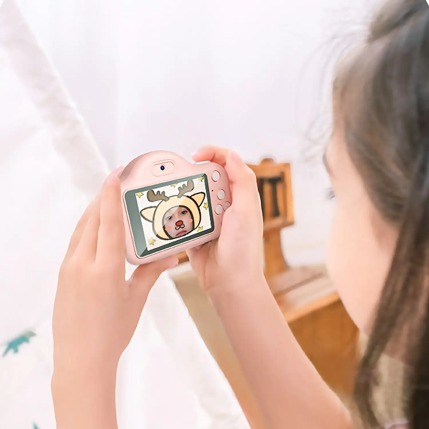 Cámara infantil A1 de fotos y video. Diseño Oso Panda. 20mpx y video HD. Cámara trasera para selfies.