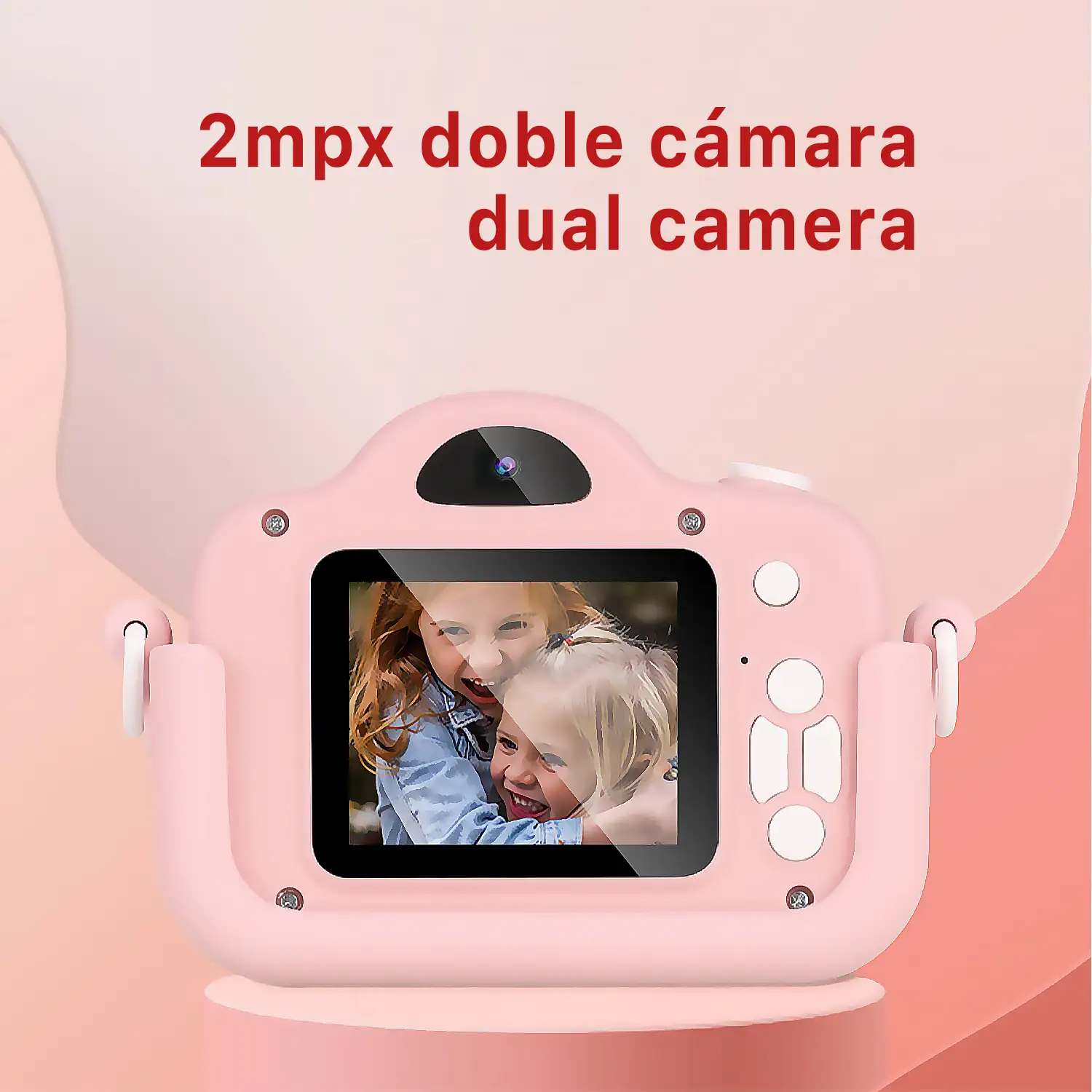 Cámara infantil A3x de fotos y video. 40mpx y video FHD. Cámara trasera para selfies, juegos incorporados.