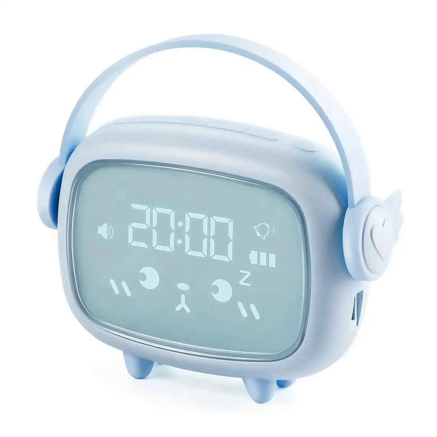 Reloj despertador infantil con luz, para entrenar el sueño, termómetro. Batería recargable.