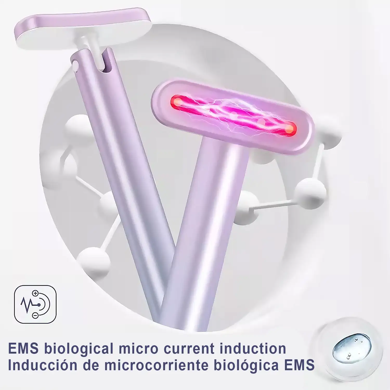 Cuidado de la piel 4 en 1 con tratamiento EMS, tratamiento de luz, masaje y calor.