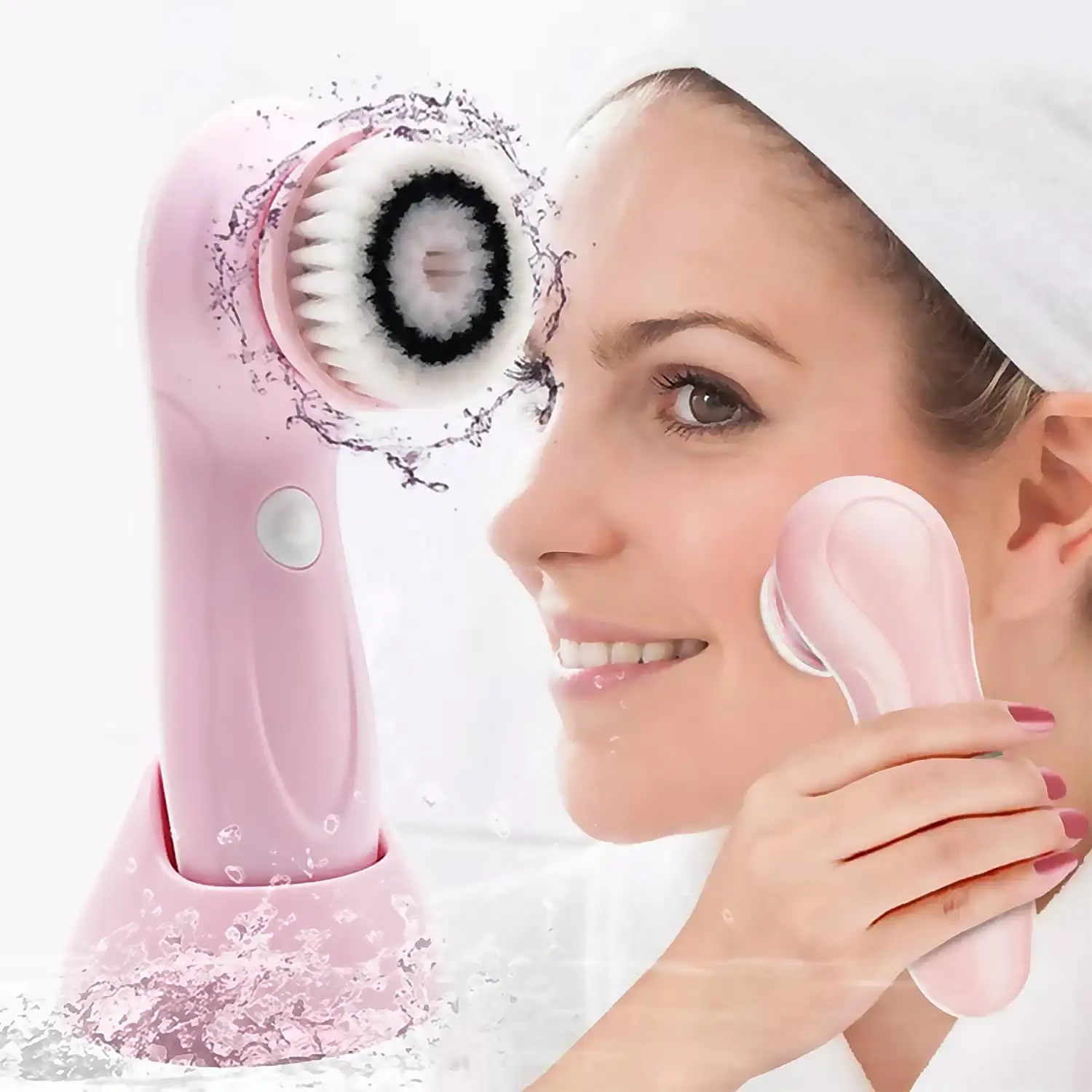 Cepillo 3 en 1 limpiador facial, exfoliante, desmaquillante. Recargable.