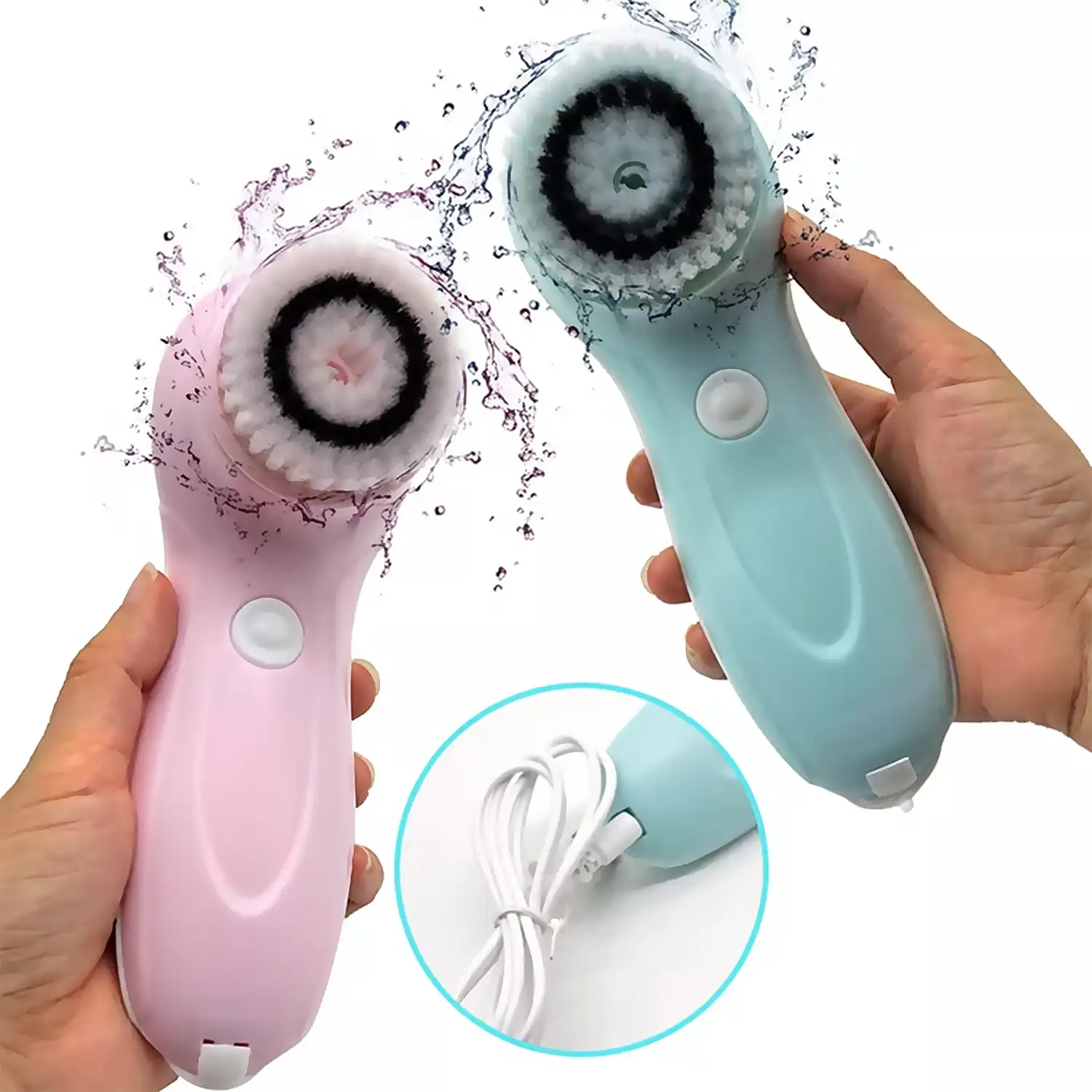 Cepillo 3 en 1 limpiador facial, exfoliante, desmaquillante. Recargable.