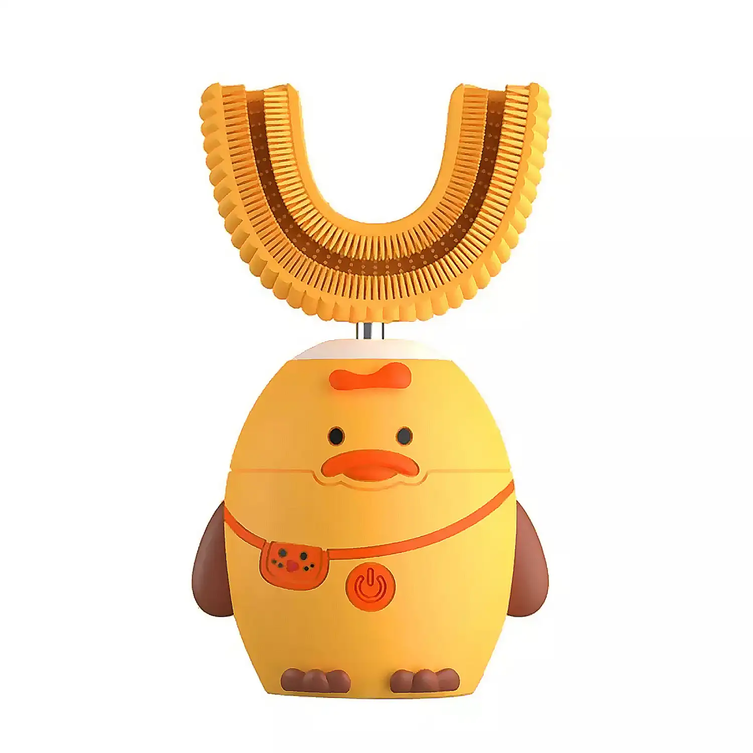 Cepillo de dientes eléctrico en forma de U, para niños. Cerdas de silicona suave.