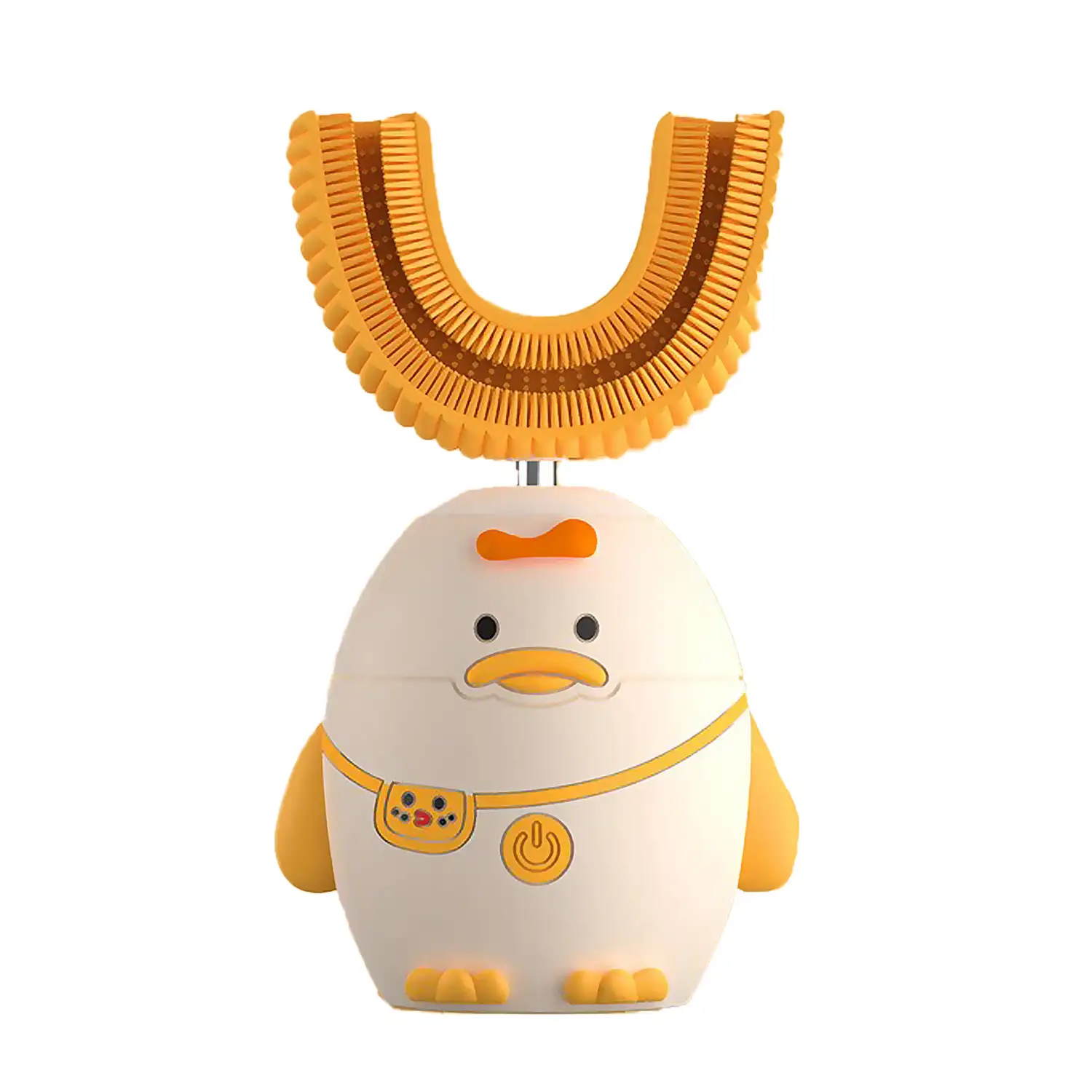 Cepillo de dientes eléctrico en forma de U, para niños. Cerdas de silicona suave.