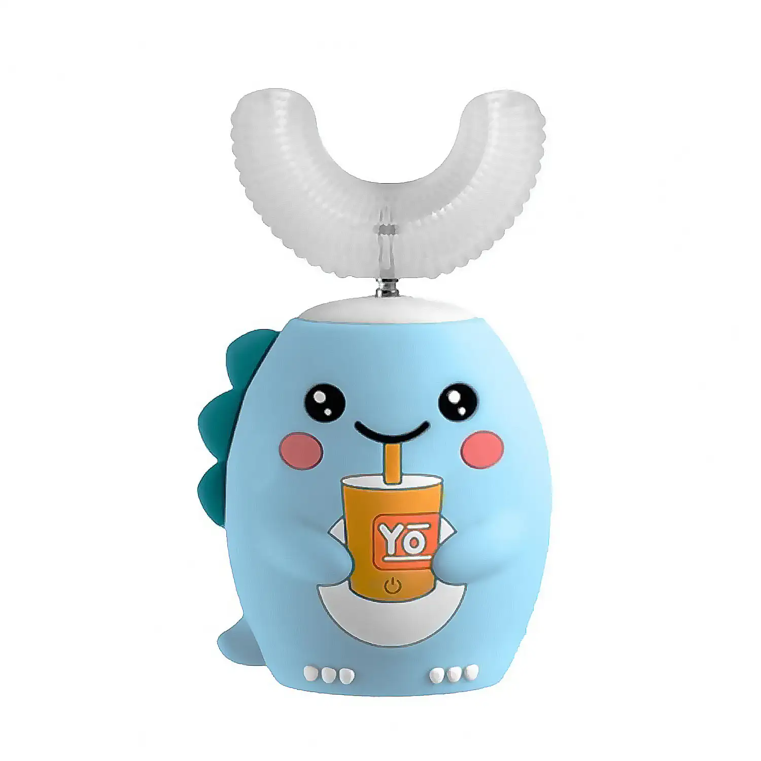 Cepillo de dientes eléctrico en forma de U, para niños. Cerdas de silicona suave.