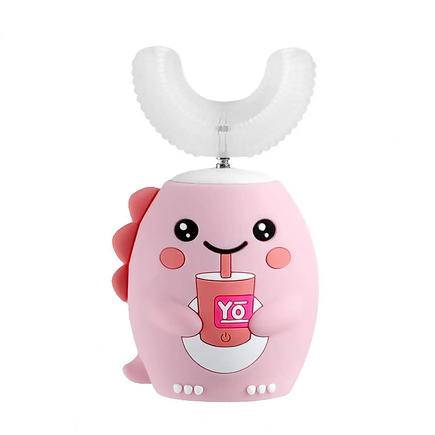 Cepillo de dientes eléctrico en forma de U, para niños. Cerdas de silicona suave.