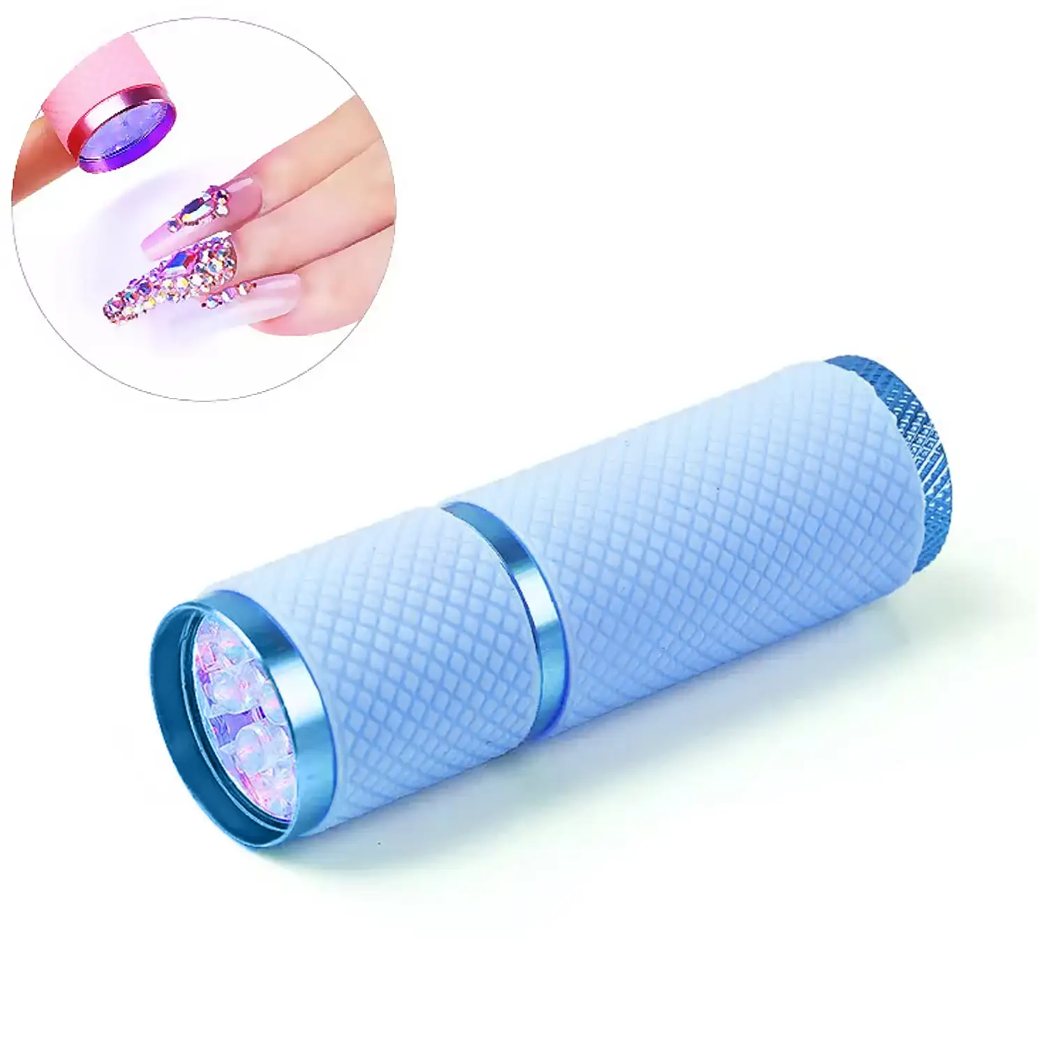 Lámpara de curado de uñas portátil, con 9 bombillas LED.