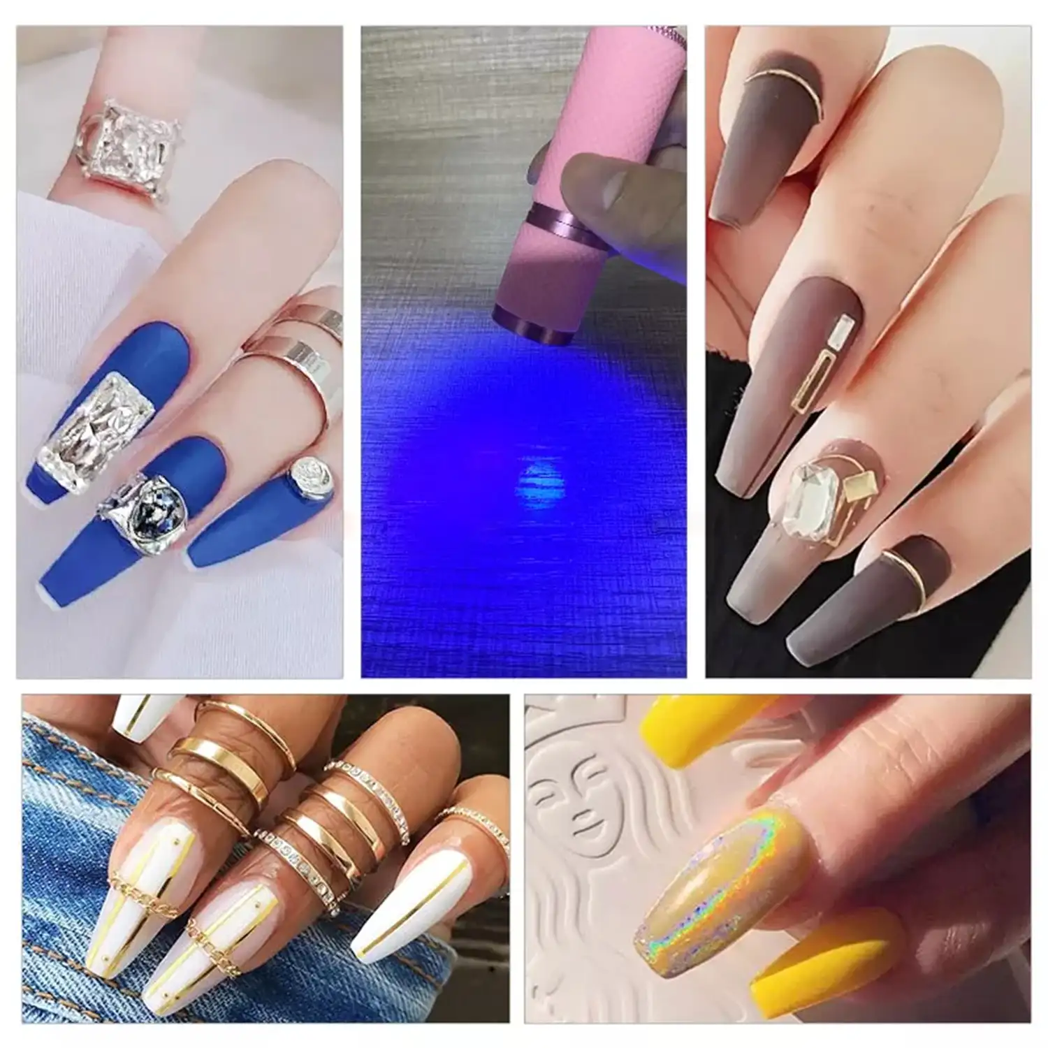 Lámpara de curado de uñas portátil, con 9 bombillas LED.
