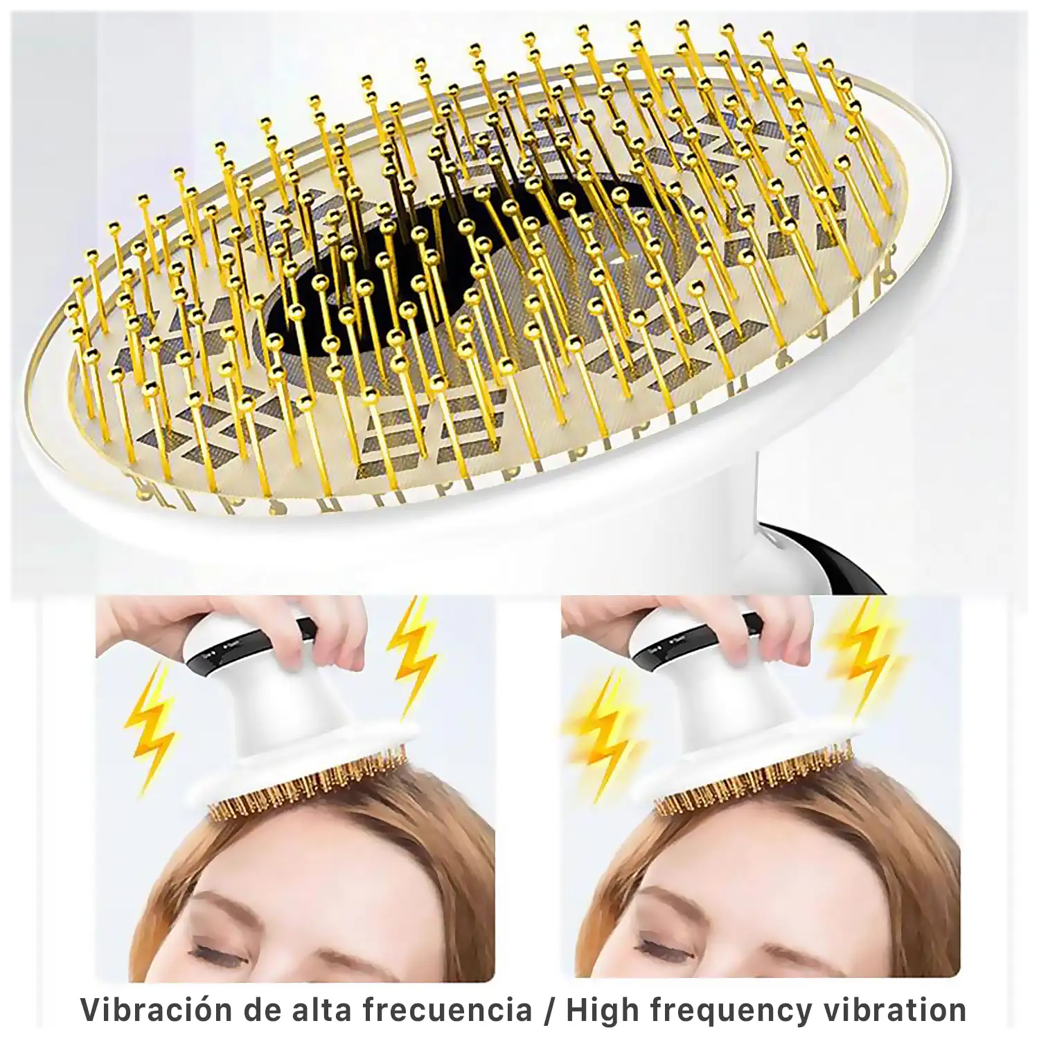 Peine eléctrico vibrador masajeador, especial para cuero cabelludo.