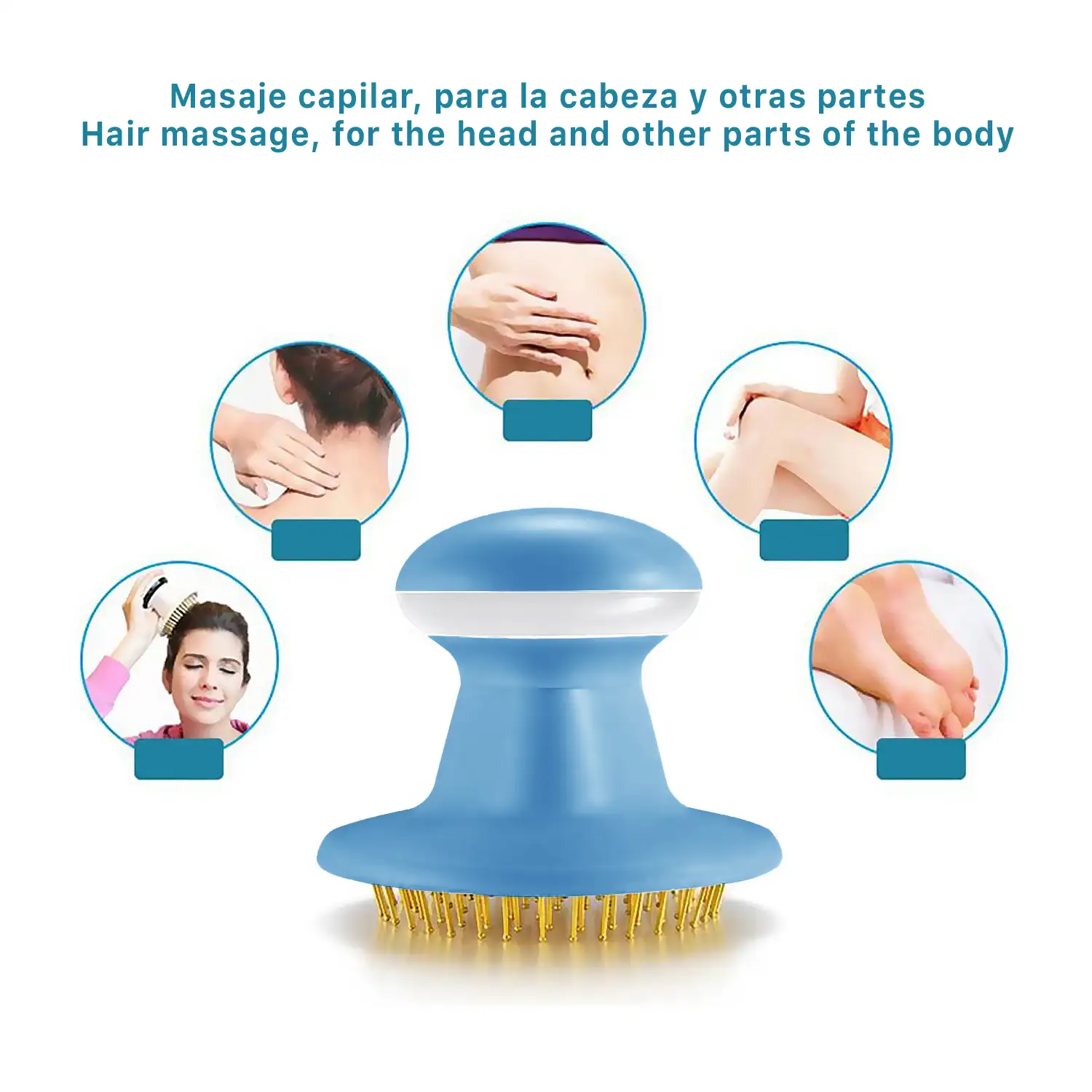 Peine eléctrico vibrador masajeador, especial para cuero cabelludo.