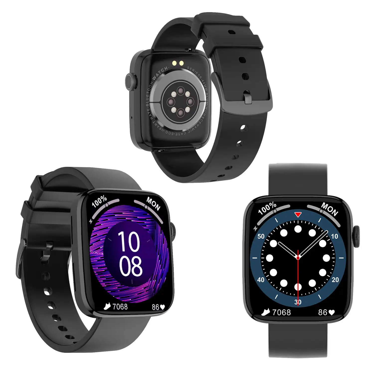 Smartwatch DT1 con corona giratoria inteligente, monitor de tensión y O2 en sangre; 11 modos multideportivos. Fondos personalizables.