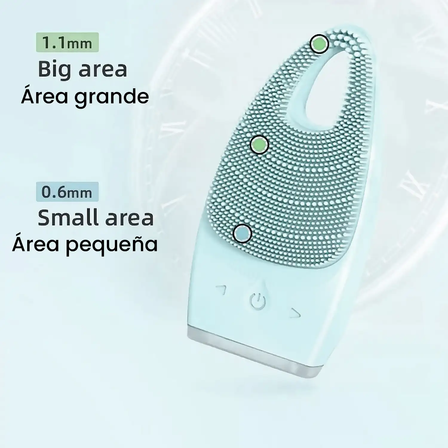 Limpiador facial eléctrico con batería recargable. 15 intensidades, modo masaje. Tratamiento del acné, limpieza profunda, limpiador de poros.