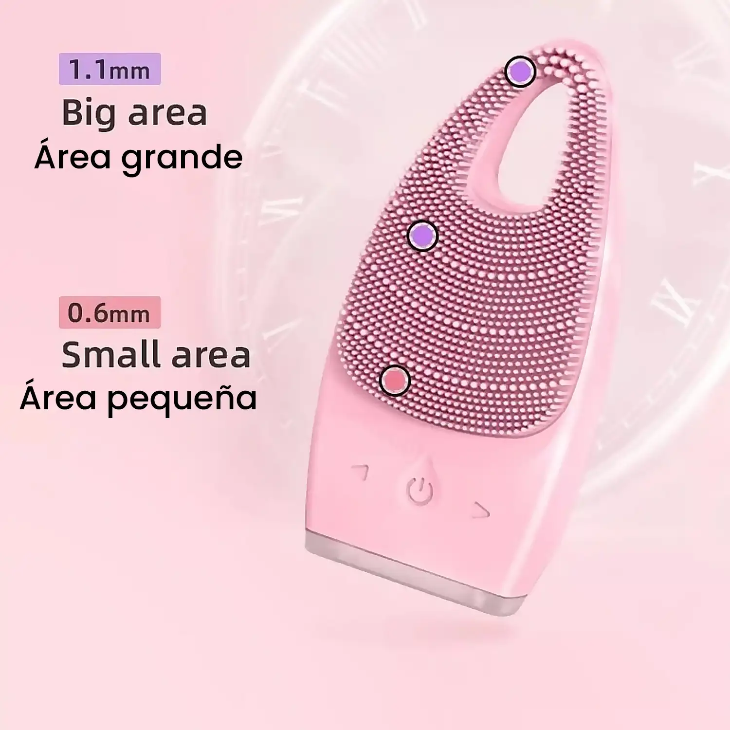 Limpiador facial eléctrico con batería recargable. 15 intensidades, modo masaje. Tratamiento del acné, limpieza profunda, limpiador de poros.