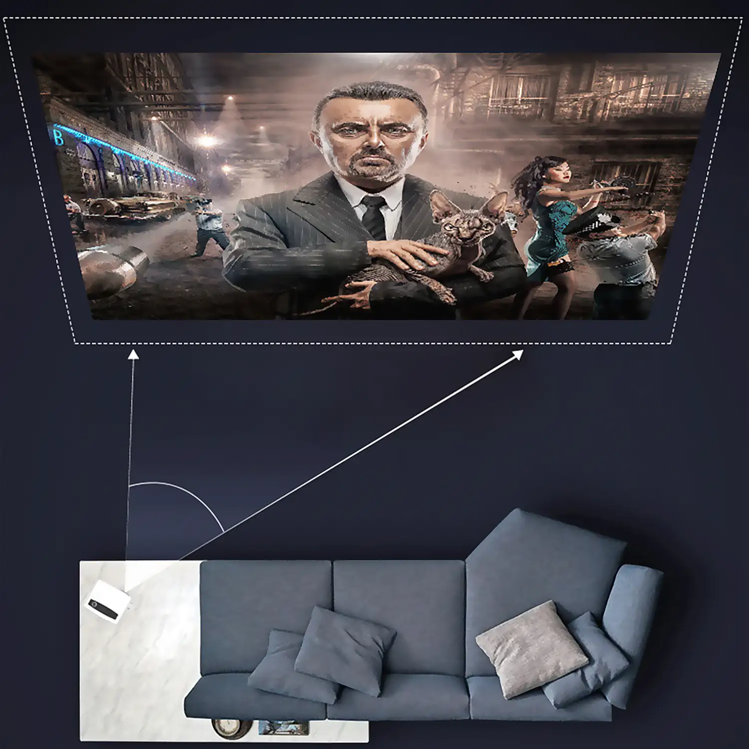 Proyector LCD YG430 Wifi, FHD1080, duplicación de pantalla para iOS y Android. USB/HDMI/AV. De 42.5 a 176 pulgadas, 2300 lm, 2000:1. Con mando a distancia.