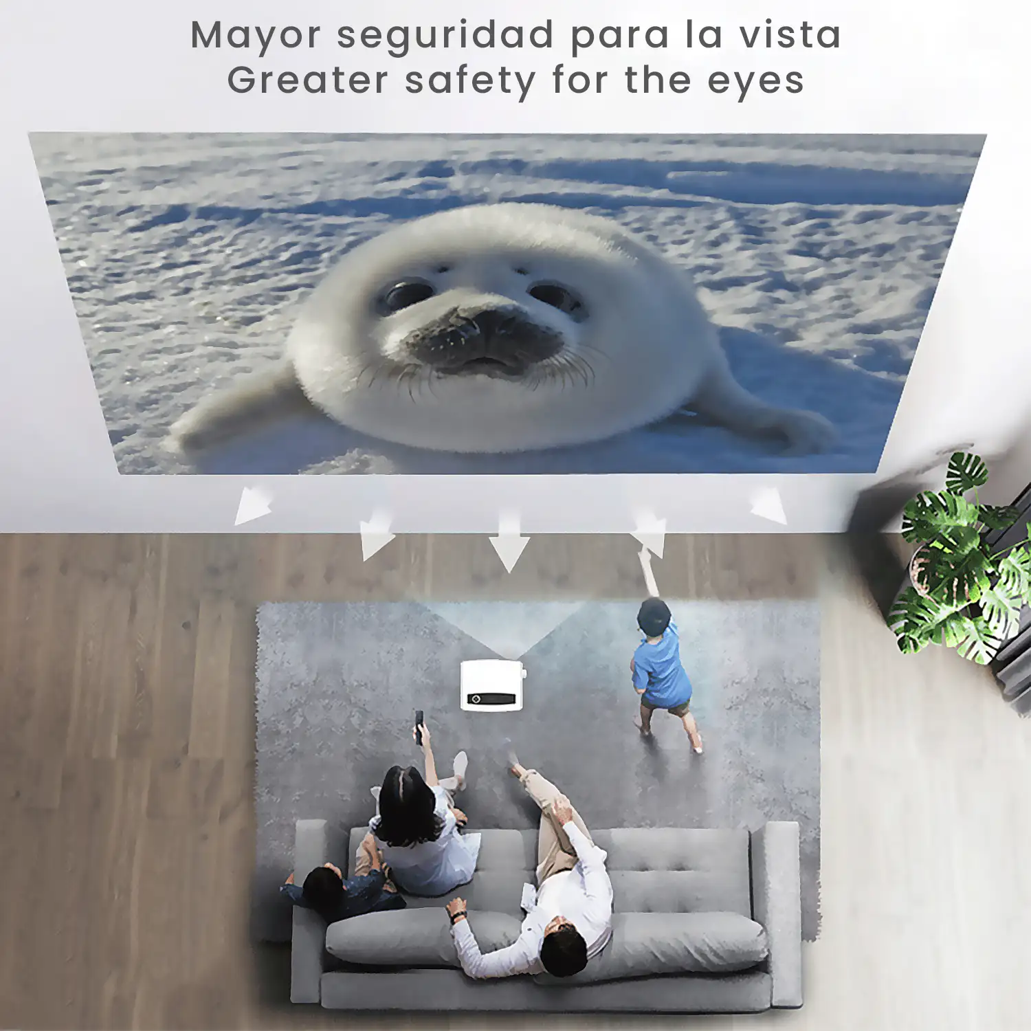 Proyector LCD YG430 Wifi, FHD1080, duplicación de pantalla para iOS y Android. USB/HDMI/AV. De 42.5 a 176 pulgadas, 2300 lm, 2000:1. Con mando a distancia.