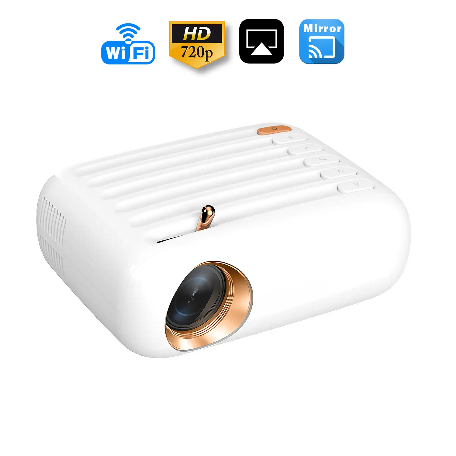 Proyector B1 Wifi LCD, HD720P, duplicación de pantalla para iOS y Android. USB/HDMI/AV. De 32 a 176 pulgadas, 3000lm. Con mando a distancia.