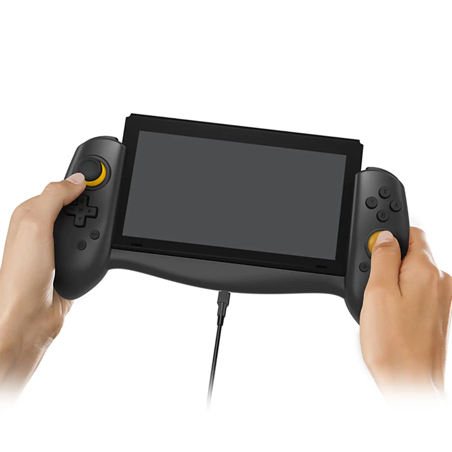 Mando Grip TNS-18133C compatible con Nintendo Switch. Conexión auto, alta ergonomía, motores de vibración, sensores giroscópicos.