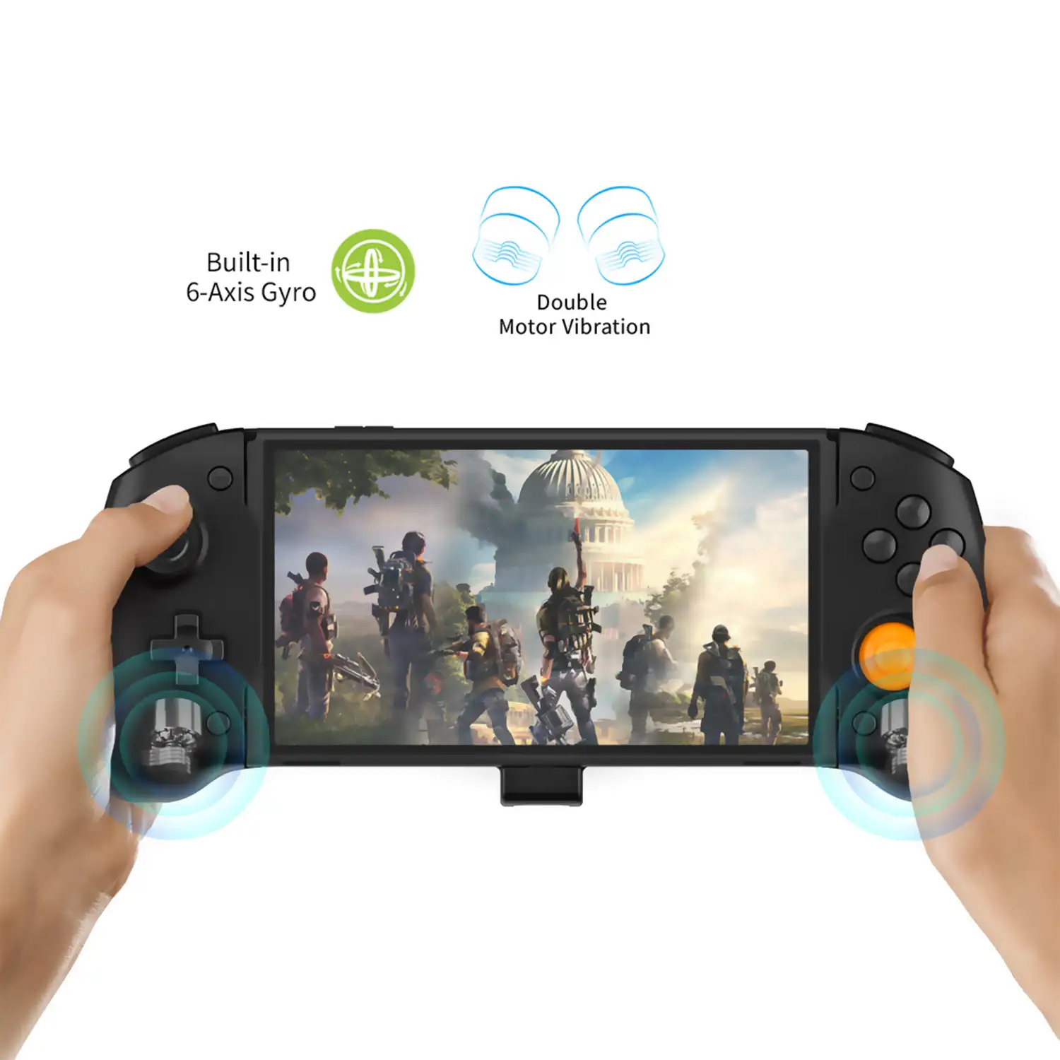 Mando Grip compatible con Nintendo Switch TNS-1125. Conexión auto, funciones mapping, motores de vibración, sensores giroscópicos