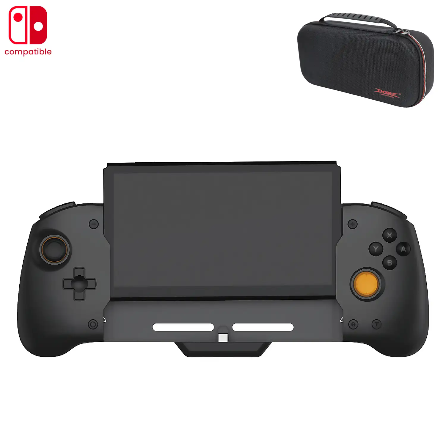 Mando Grip compatible con Nintendo Switch TNS-0160B1. Motores de vibración, sensores giroscópicos, alta ergonomía. Incluye funda semirígida.