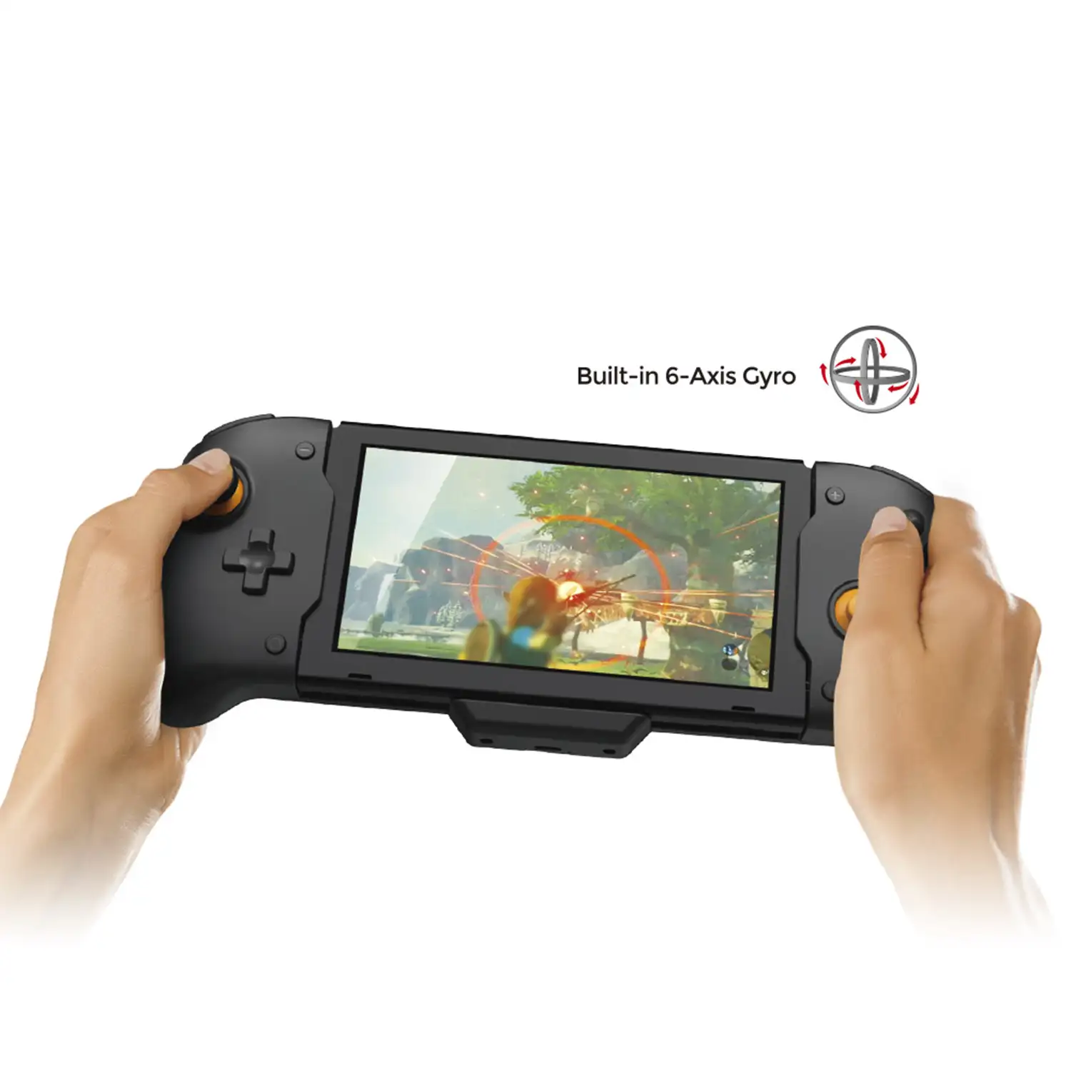 Mando Grip compatible con Nintendo Switch TNS-0160B1. Motores de vibración, sensores giroscópicos, alta ergonomía. Incluye funda semirígida.