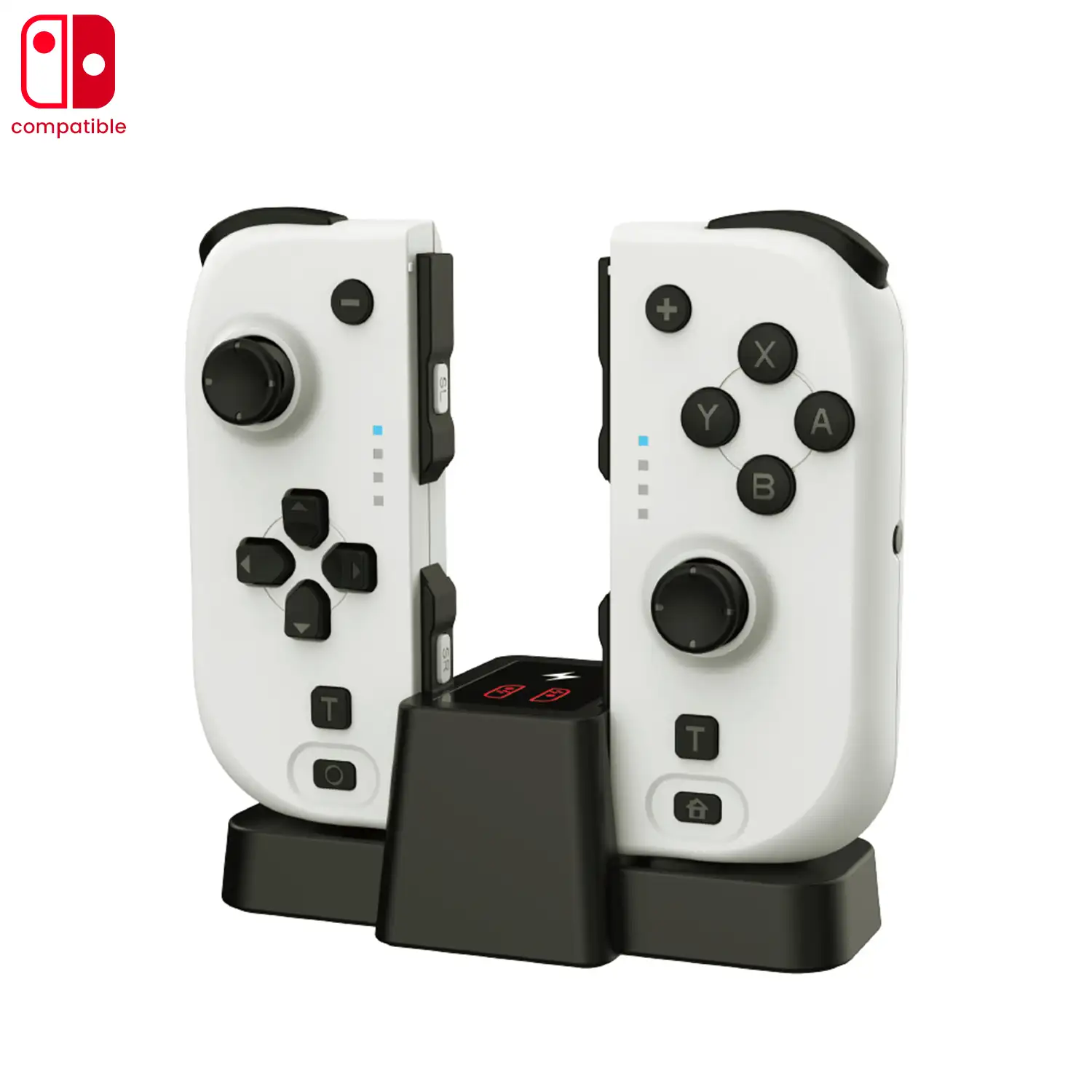 Mandos Bluetooth TNS-1191 tipo Joy-Con compatibles con Nintendo Switch. Batería recargable. Incluye base de carga.