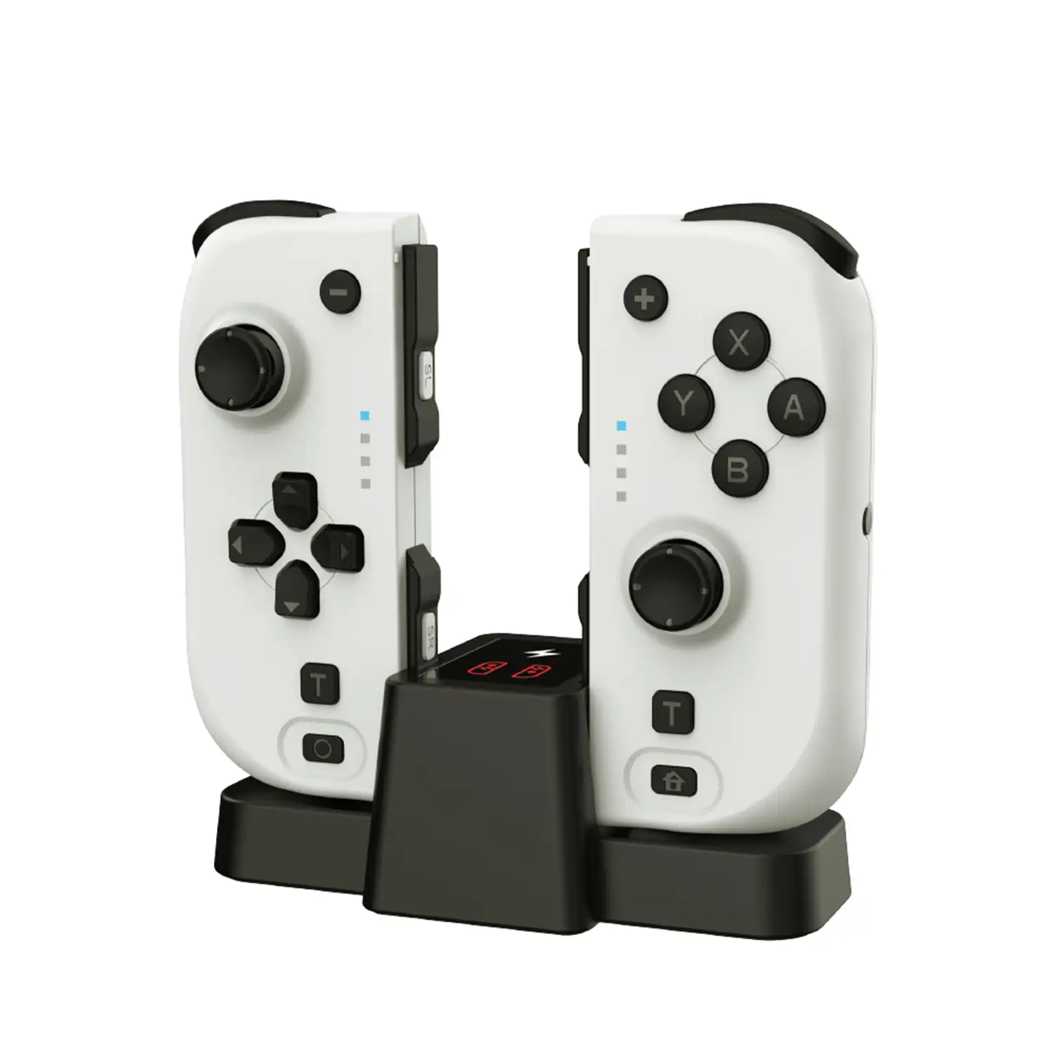 Mandos Bluetooth TNS-1191 tipo Joy-Con compatibles con Nintendo Switch. Batería recargable. Incluye base de carga.